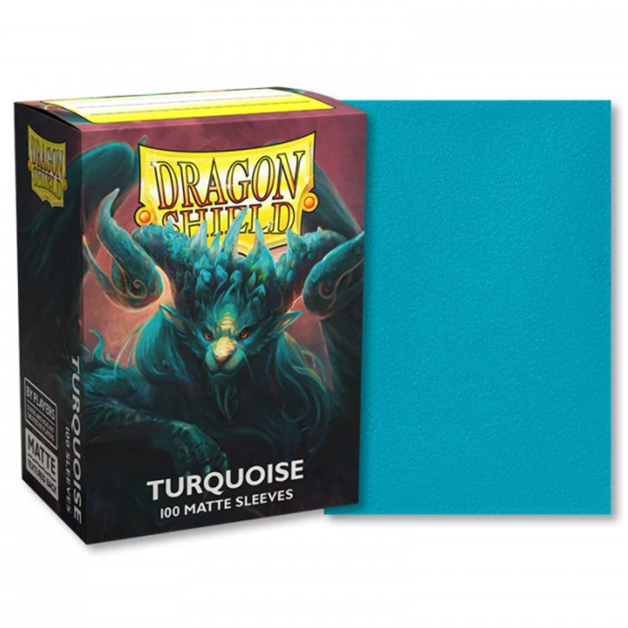 Dragon Shield Sleeves - Matte Turquoise Atebeck 100 CT - Card Sleeves - Smooth & Tough - Compatible with Pokmon, Magic The Gathering Cards & Digimon MTG TCG OCG & Hockey Cards