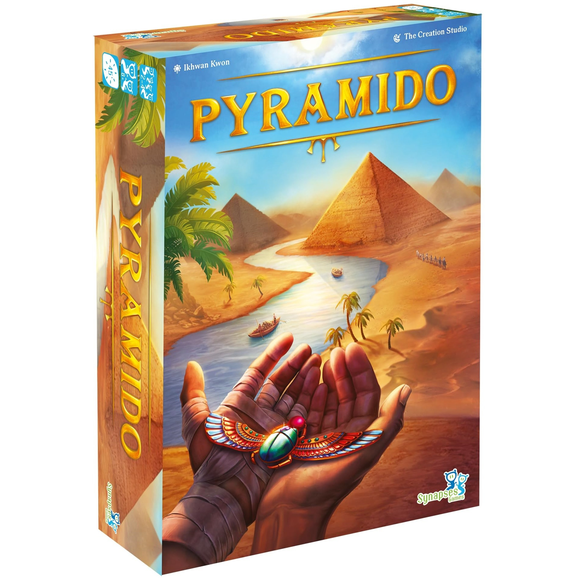 Synapses Games Pyramido - Tile & Worker Placement Game, Build Your Pyramid Brick by Brick, Family Game Night, for 2-4 Players, 45 Minute Play Time, Ages 8+