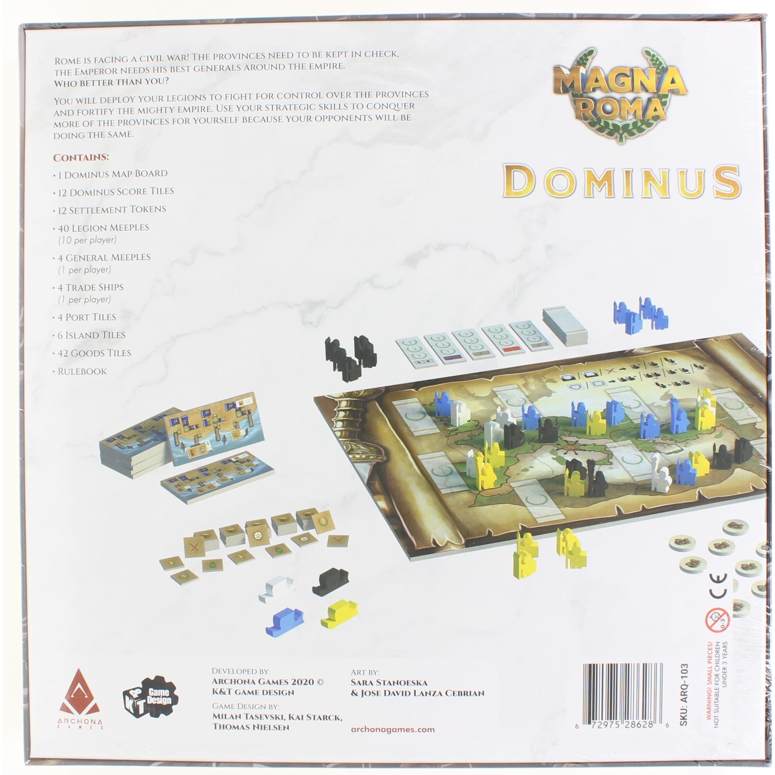Archona Games Magna Roma Dominus Expansion - Archona Games-Tile Placement Board Game, City Building, Strategy, Expansion to The Base Game of Magna Roma, Ages 13+, 90 Minute Game Play, 2-4 Players