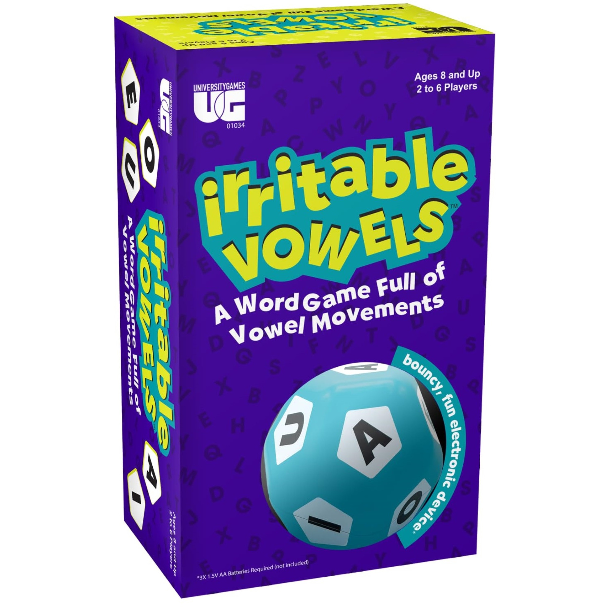University Games | Irritable Vowels Family Word Game with Electronic Device, for Ages 8 and Up and 2 or More Players