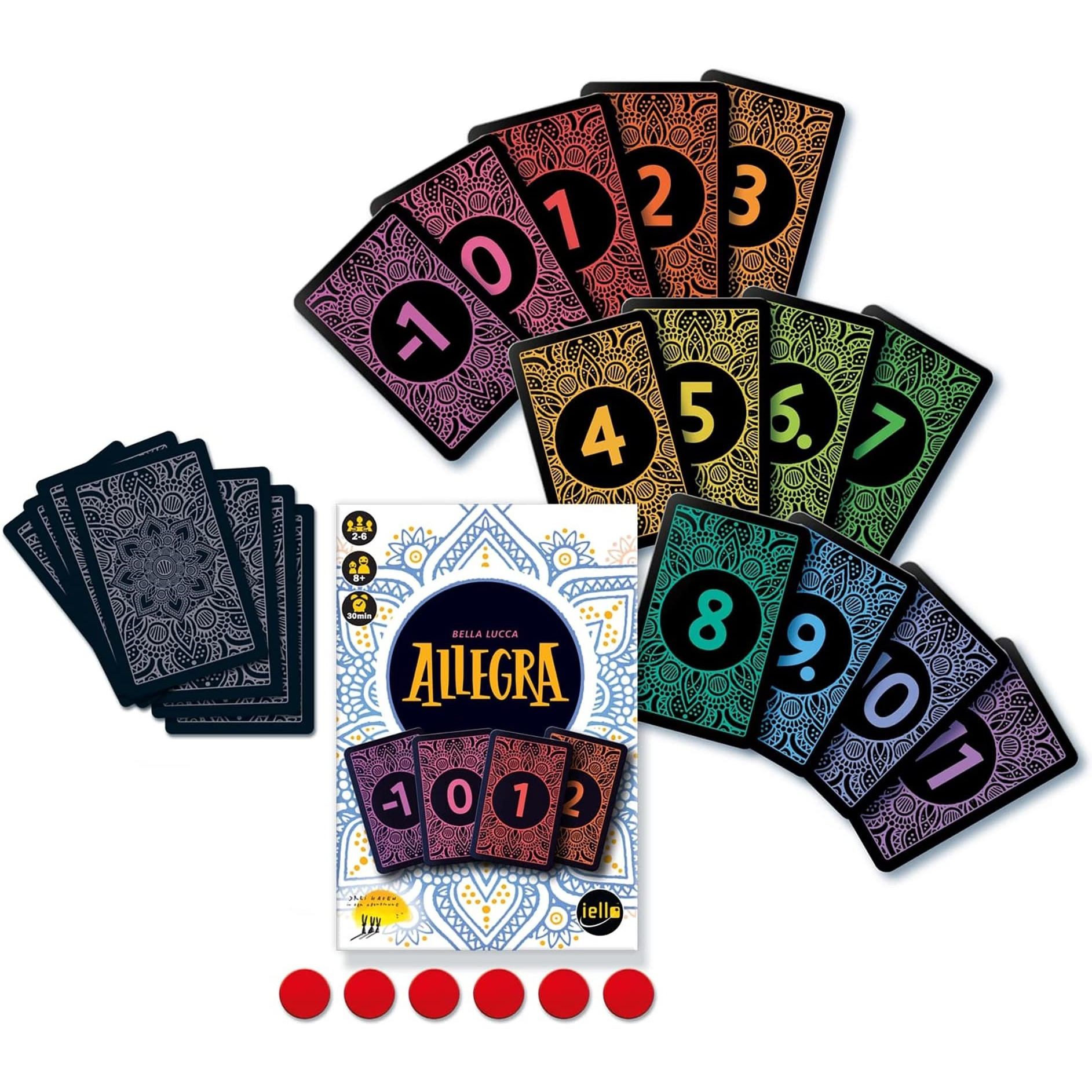 IELLO Allegra - Based On The Card Game Golf, Keep Your Score As Low As Possible, Family Ages 8+, 2-6 Players, 30 Min