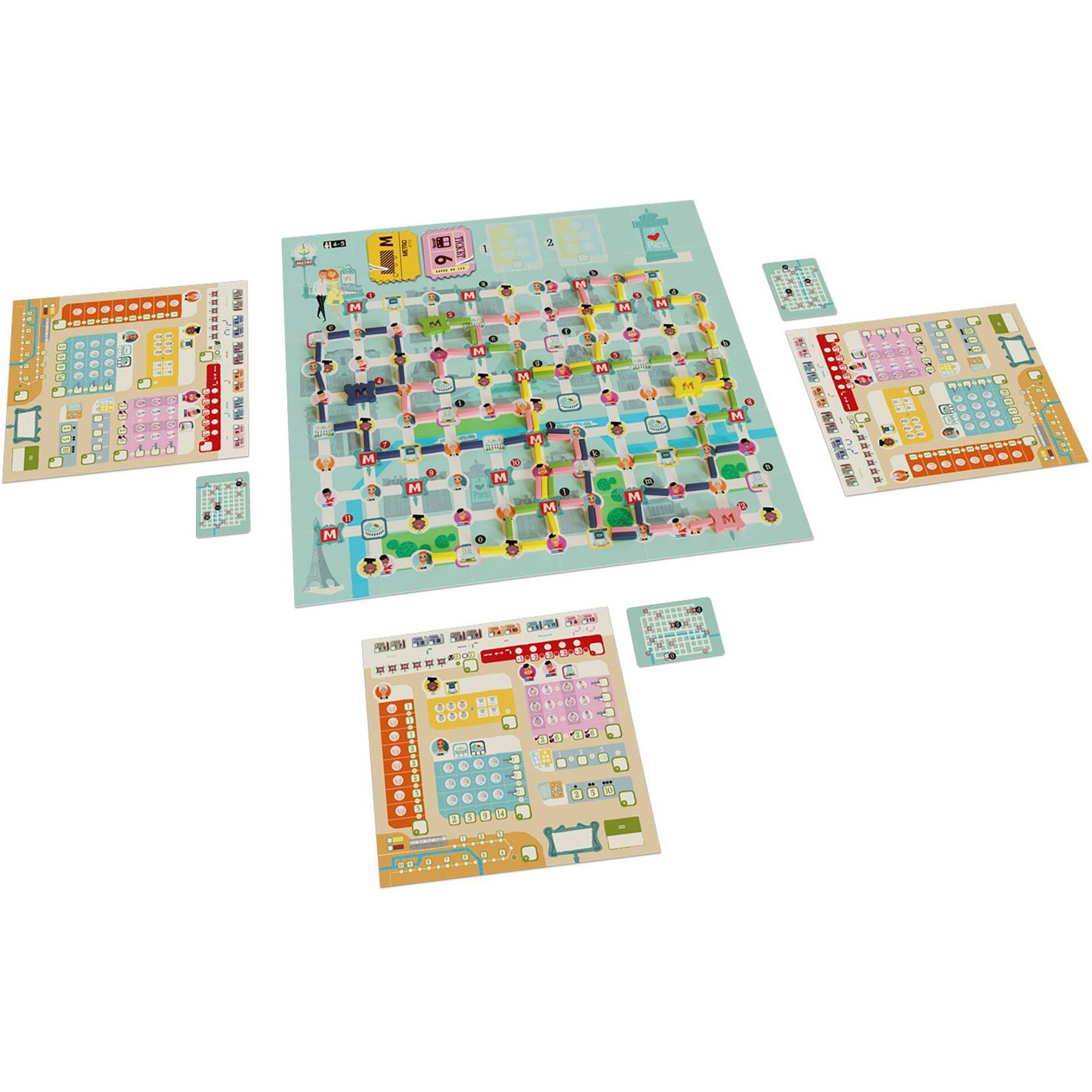 IELLO Get On Board Paris & Rome - A Clever Flip & Write Board Game, Create The Best Metro Line in Two Cities, Ages 8+, 1-5 Players, 30 Mins