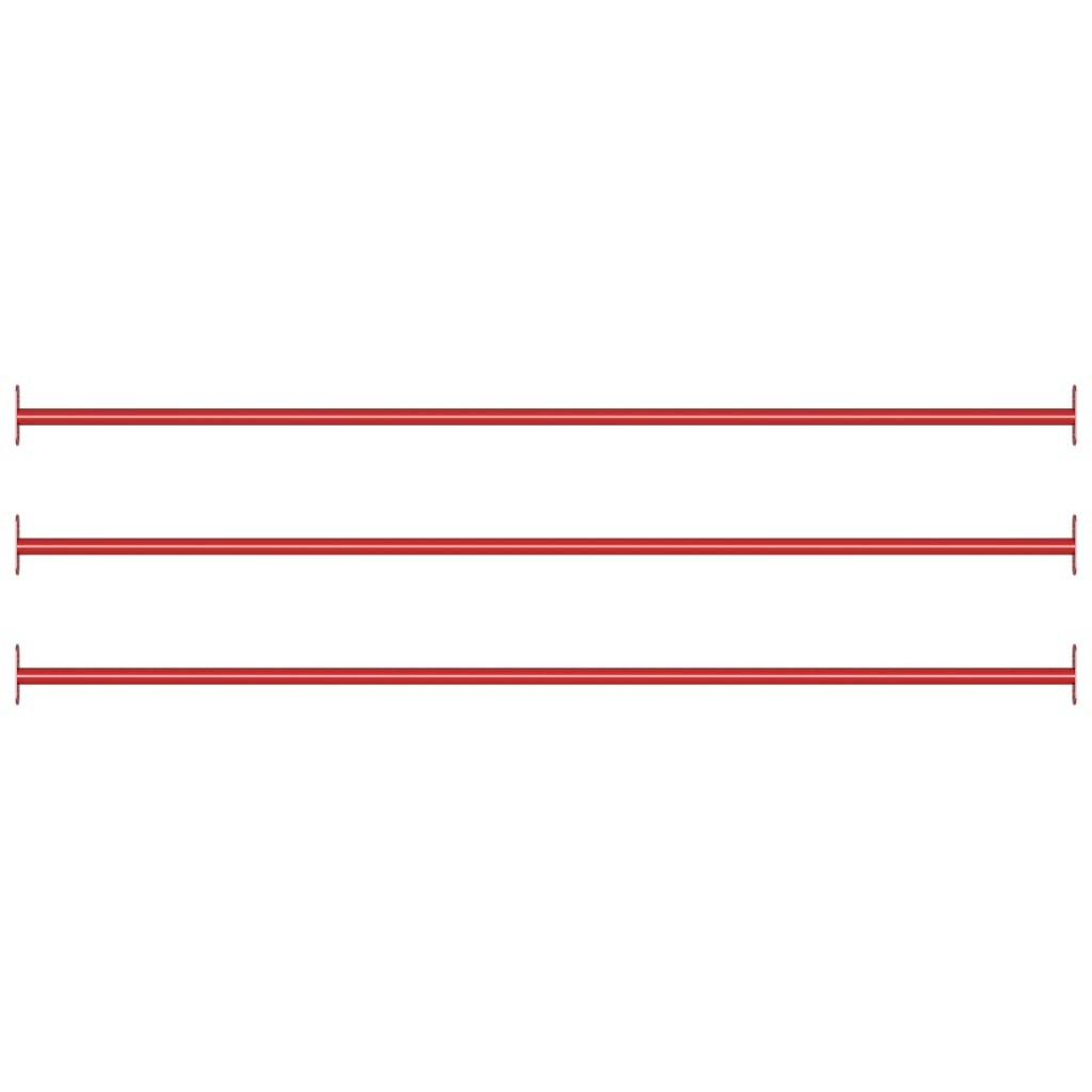 vidaXL Turning Bars 3 pcs 49.2" Steel Red
