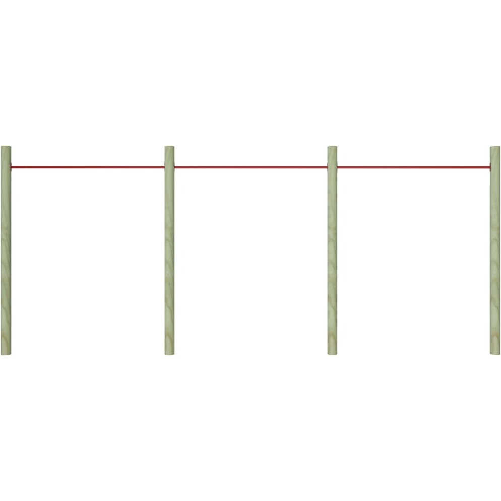 vidaXL Turning Bars 3 pcs 49.2" Steel Red