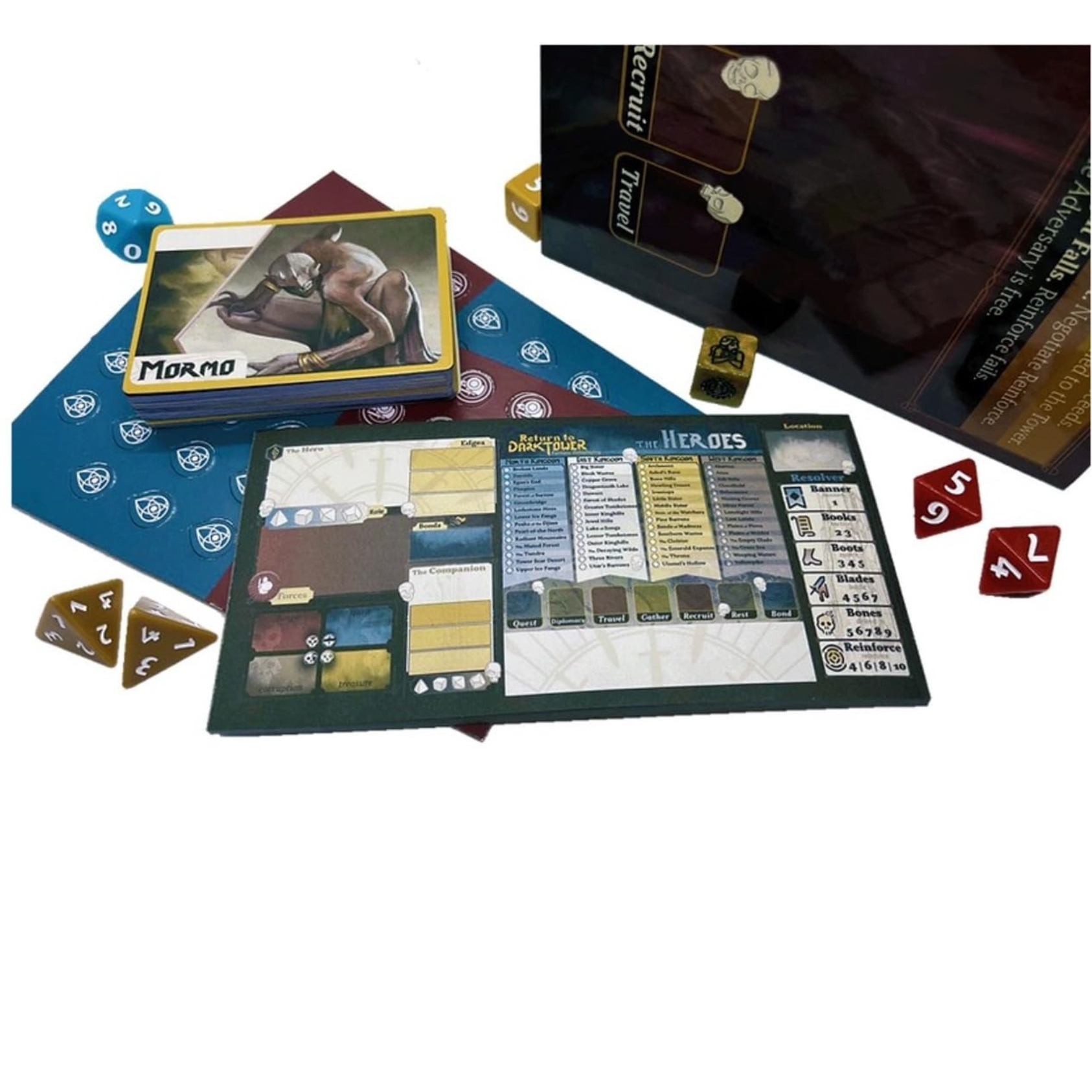 9th Level Games Return to Dark Tower RPG Player Tower - Unique Rolplaying Game Accessory Set, Includes Dice, 14" Tower, Cards & More