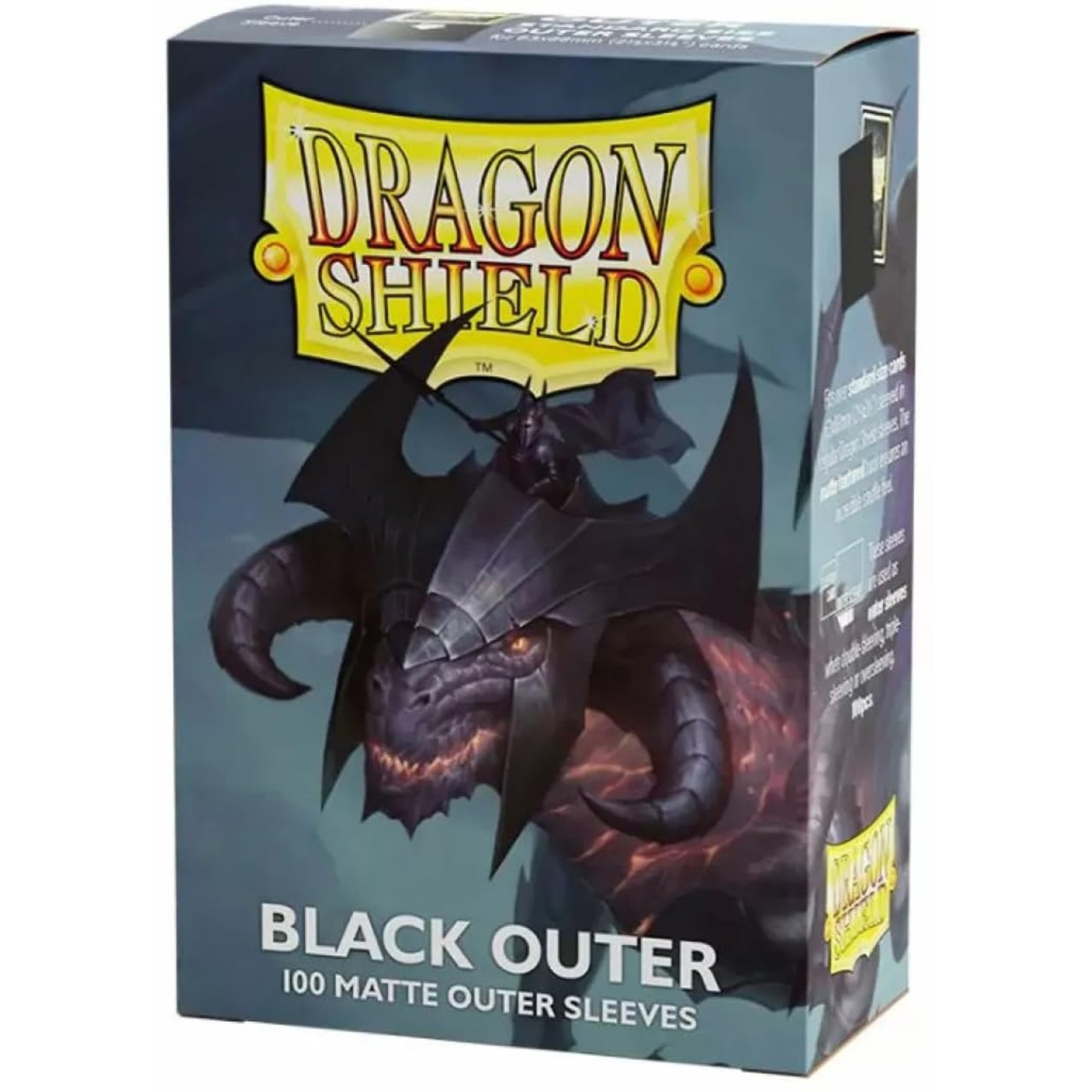 Dragon Shield Outer Sleeves - Matte Black 100 CT - Card Sleeves - Smooth & Tough - Compatible with Pokmon, Magic The Gathering Cards & Digimon MTG TCG OCG & Hockey Cards