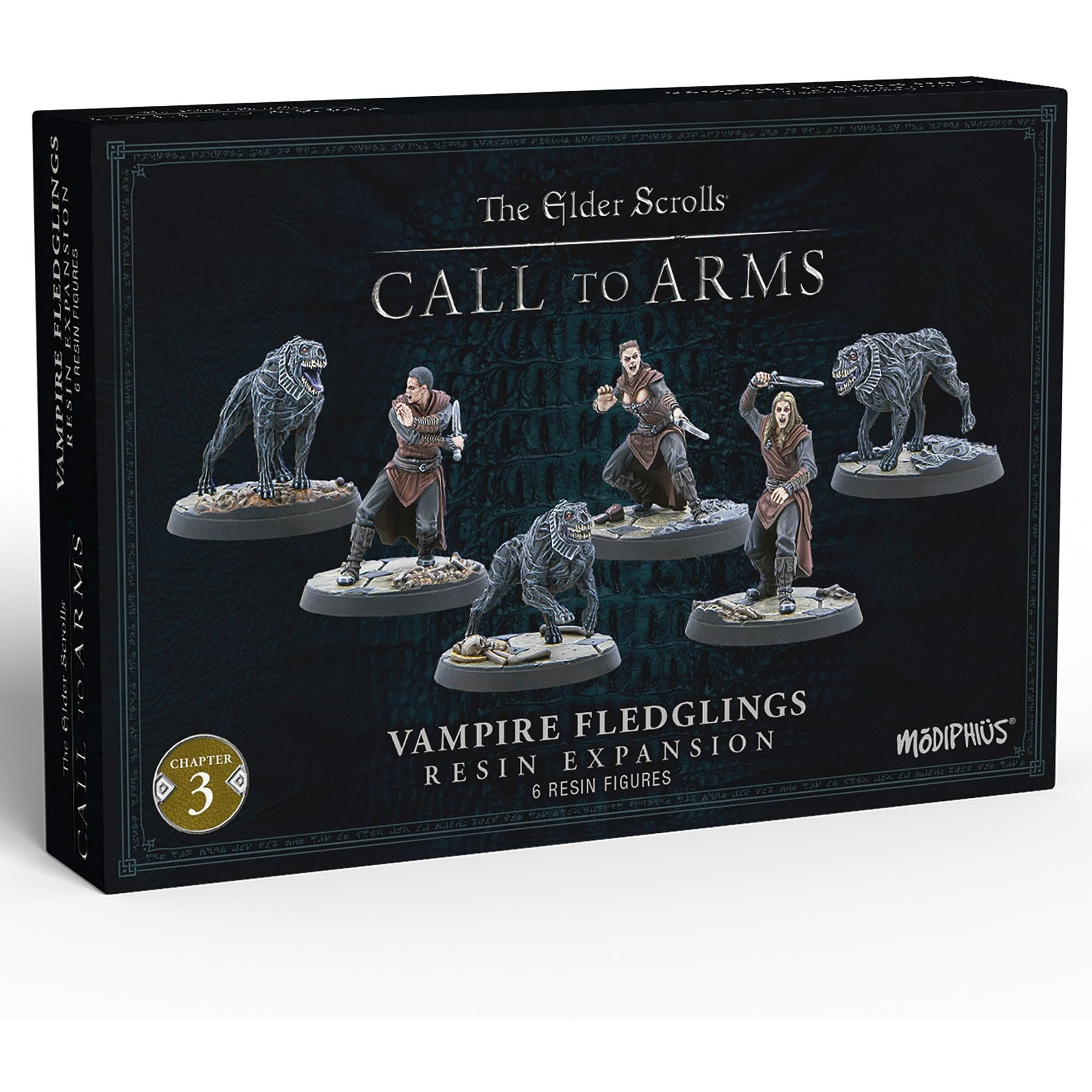 Modiphius The Elder Scrolls Call to Arms - Vampire Fledglings - 6 Figure Resin Expansion, Chapter 3, Unpainted, 32mm RPG Miniatures w/ Scenic Bases