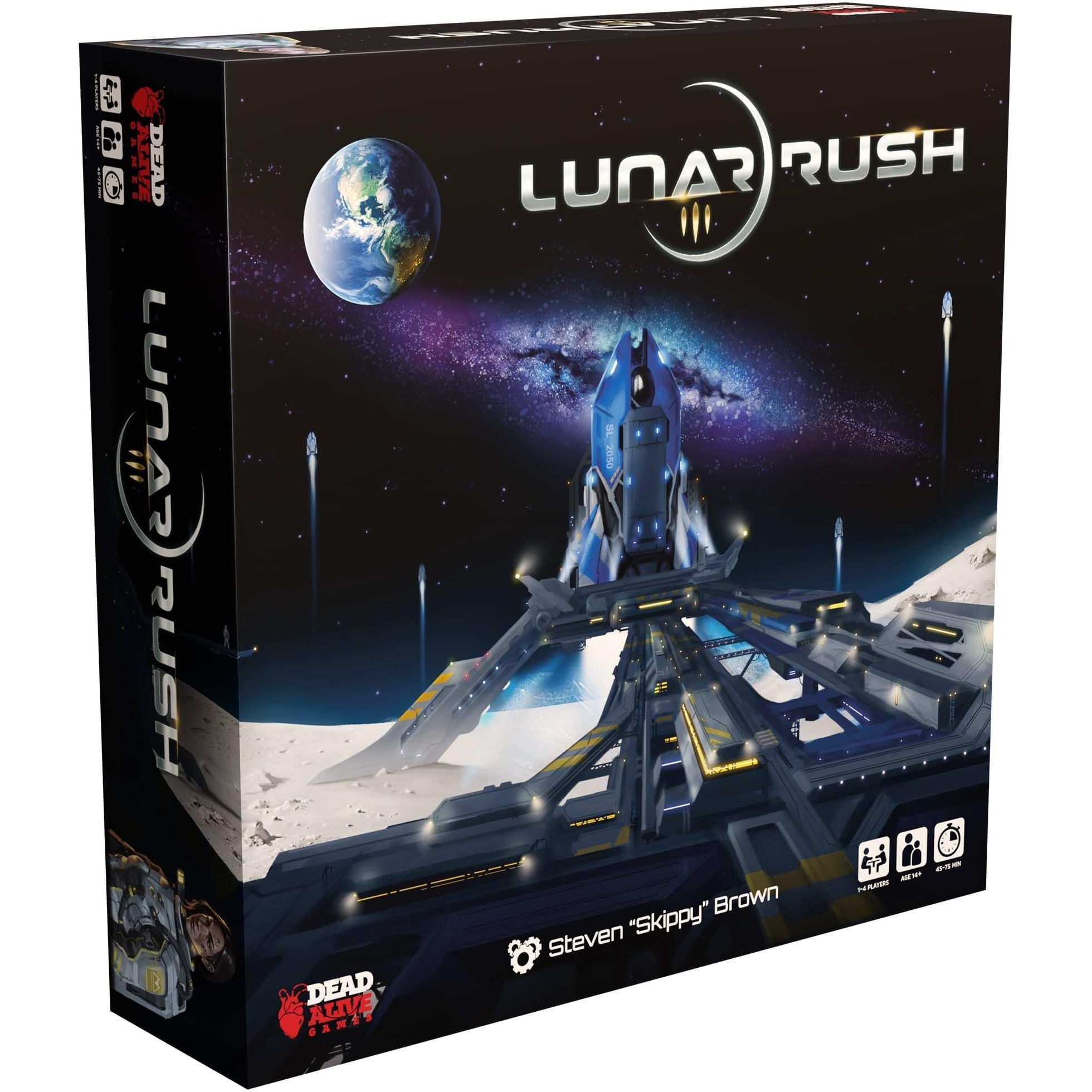 Dead Alive Games Lunar Rush - Standard Edition - Euro-Style Board Game, Moon & Space, Resource Management, Worker Placement, Ages 14+, 1-4 Players