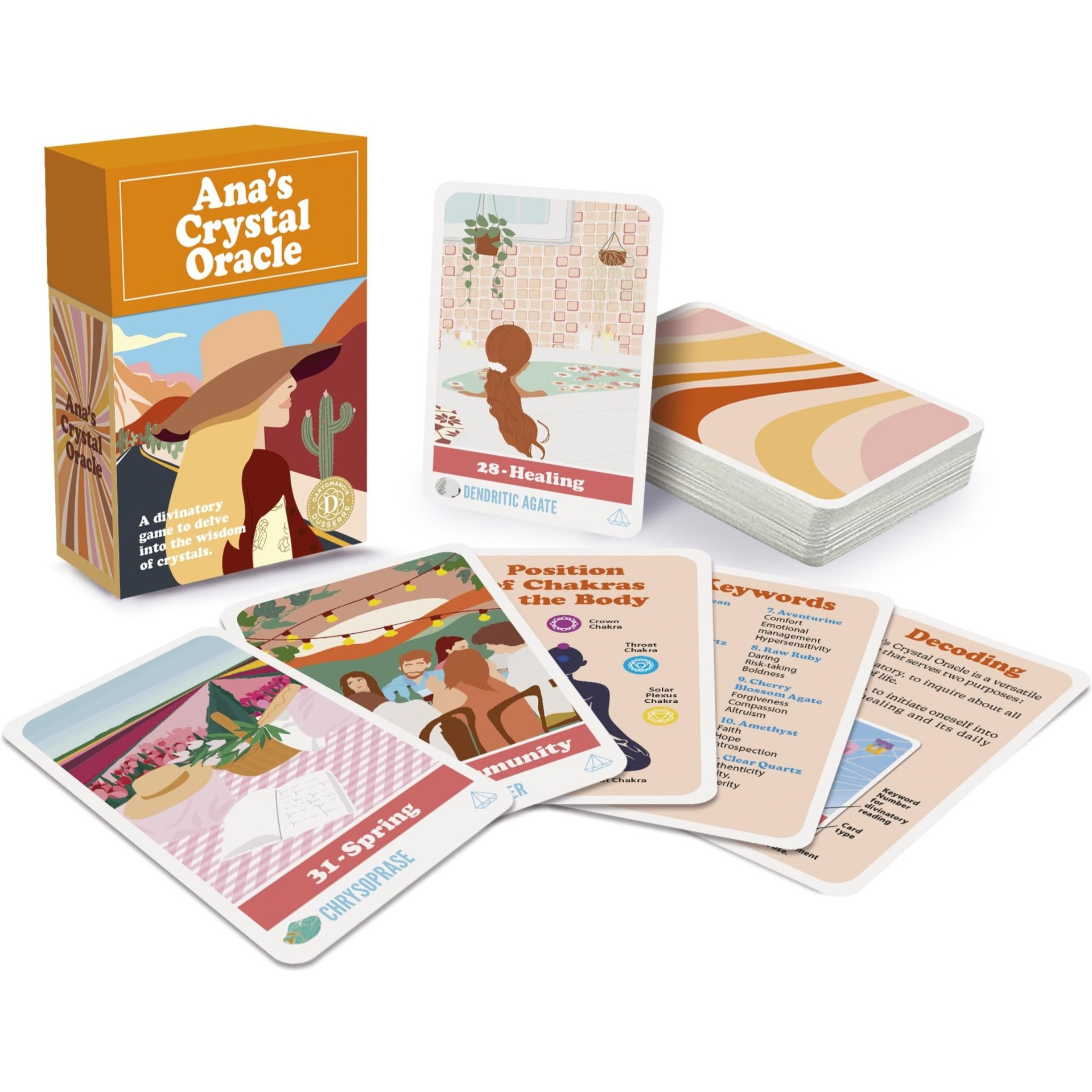 Dusserre Ana's Crystal Oracle Tarot Fortune Telling Cartomancy Playing Cards