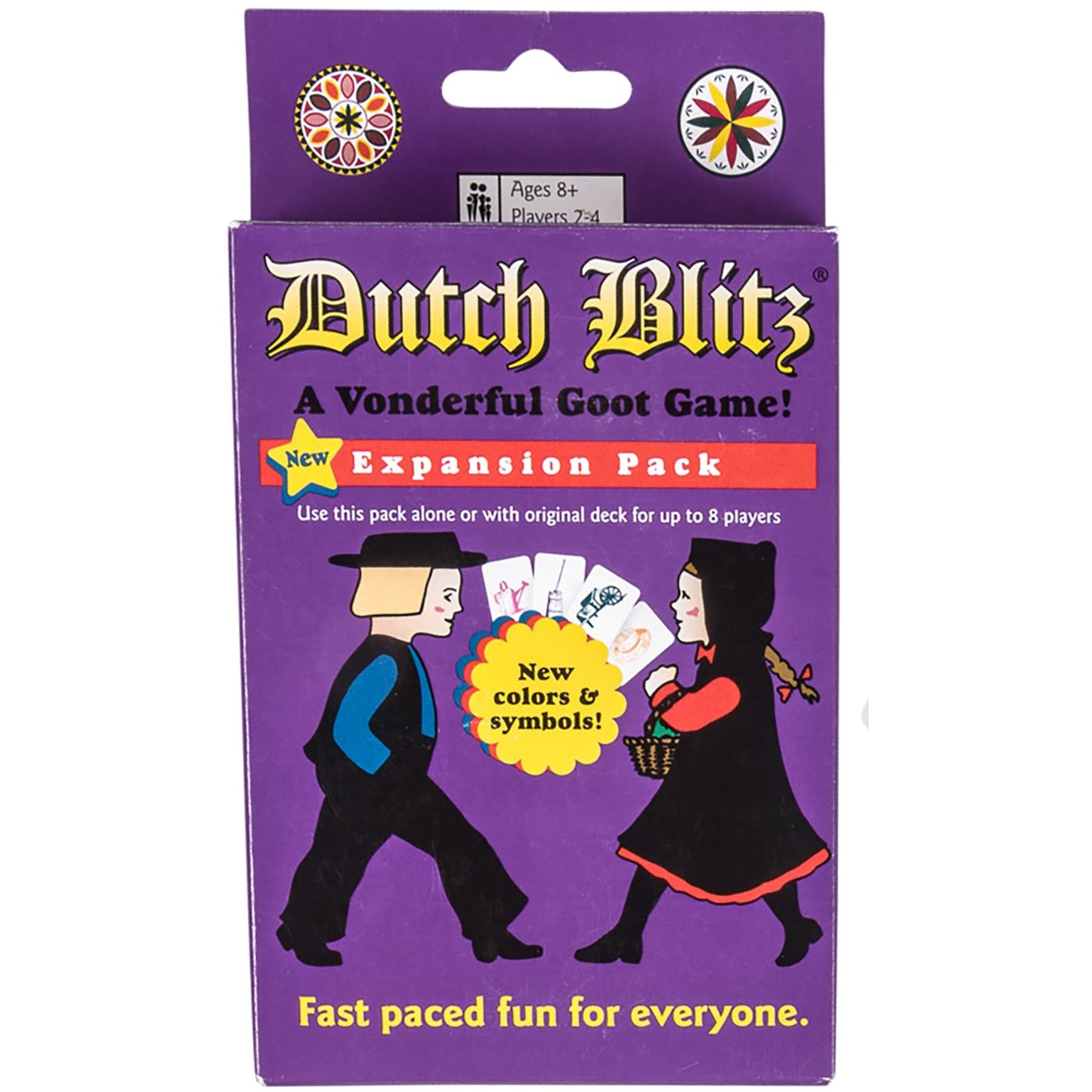 Dutch Blitz Purple Expansion Pack - Use Alone Or w/ Original Deck to Play w/ Up to 8 Players, 4 New Card Colors, Fast Paced Fun, Card Game, Ages 8+