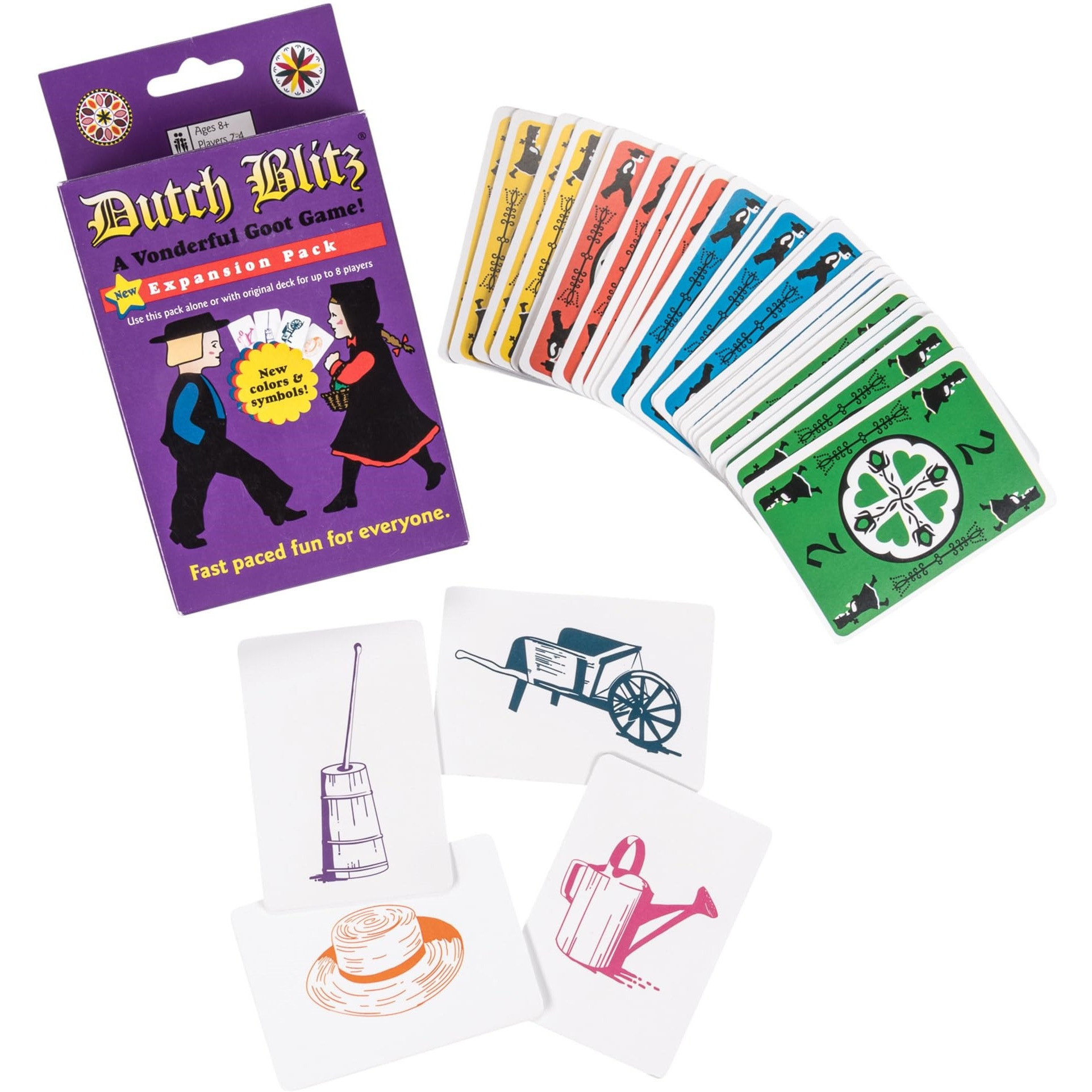 Dutch Blitz Purple Expansion Pack - Use Alone Or w/ Original Deck to Play w/ Up to 8 Players, 4 New Card Colors, Fast Paced Fun, Card Game, Ages 8+