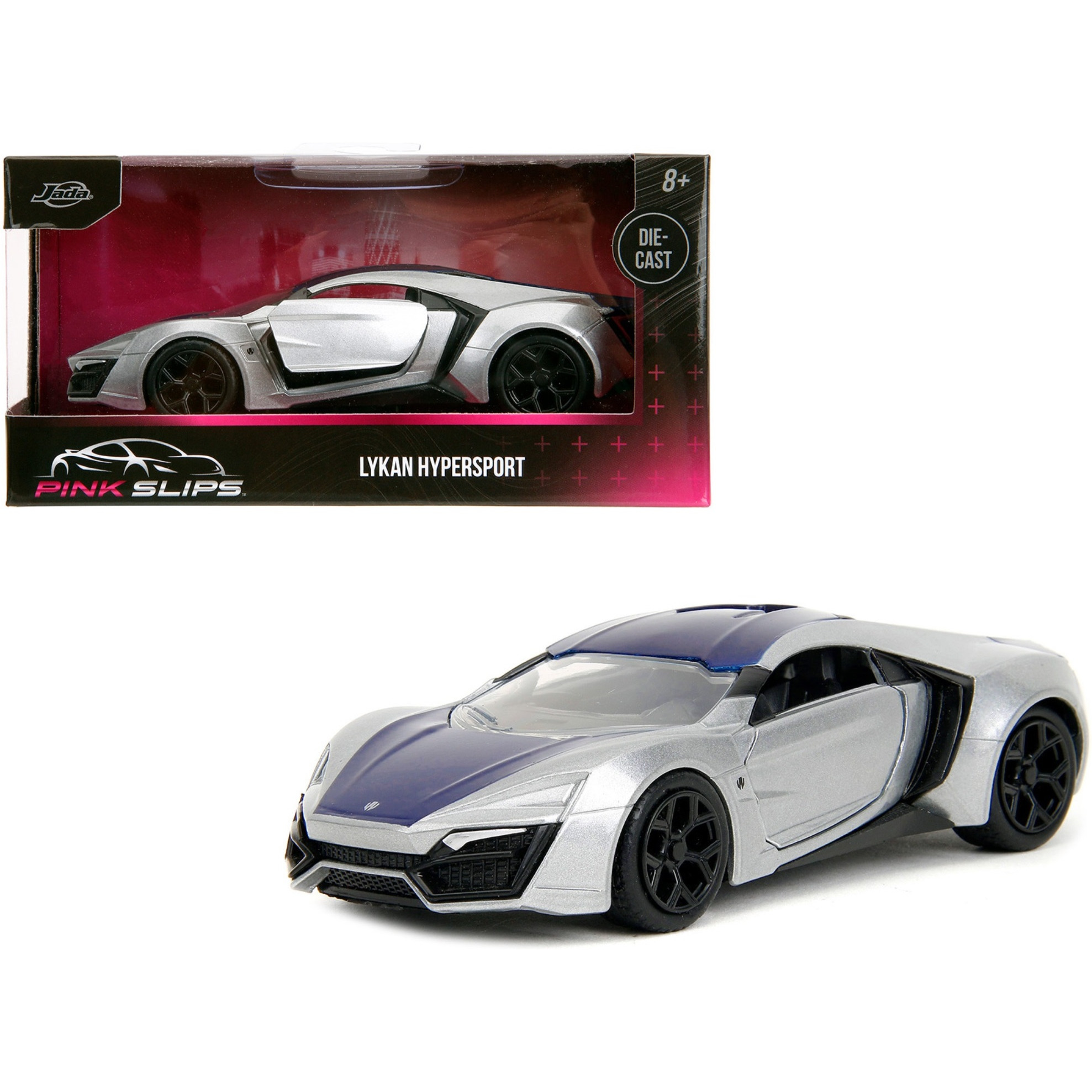 Lykan Hypersport Silver Metallic and Purple &quotPink Slips" Series 1/32 Diecast Model Car by Jada