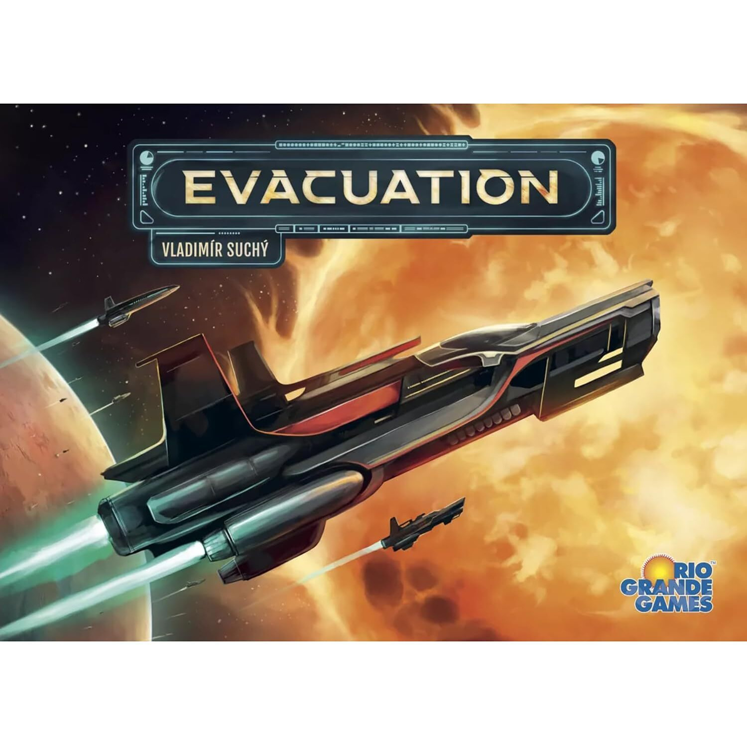 Rio Grande Games Evacuation - Strategy Board Game, Space Civilization Building, Resource Management, Apocalyptic, Ages 14+, 1-4 Players, 90-120 Min