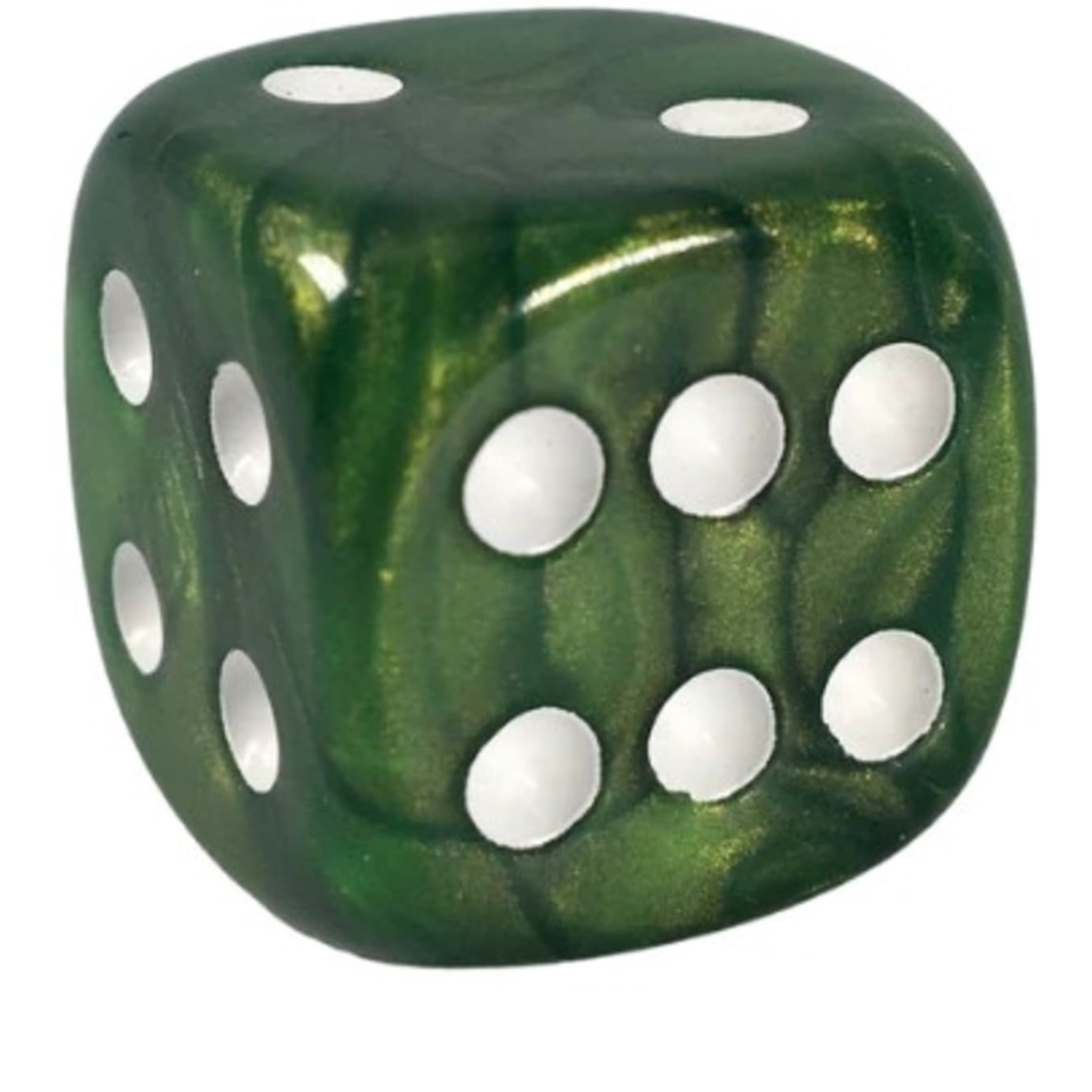 Role 4 Initiative d6 18mm Emerald Dragon Shimmer w/White (12)