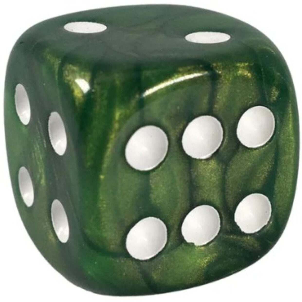 Role 4 Initiative d6 18mm Emerald Dragon Shimmer w/White (12)