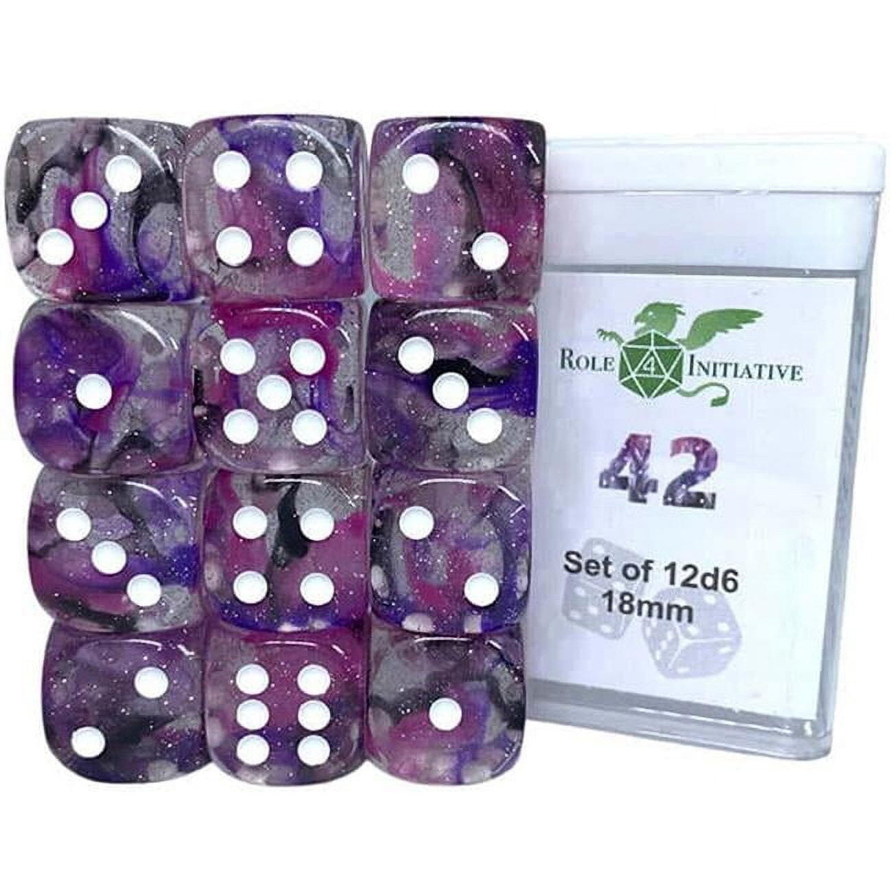 Role 4 Initiative d6 18mm 42 w/White (12)