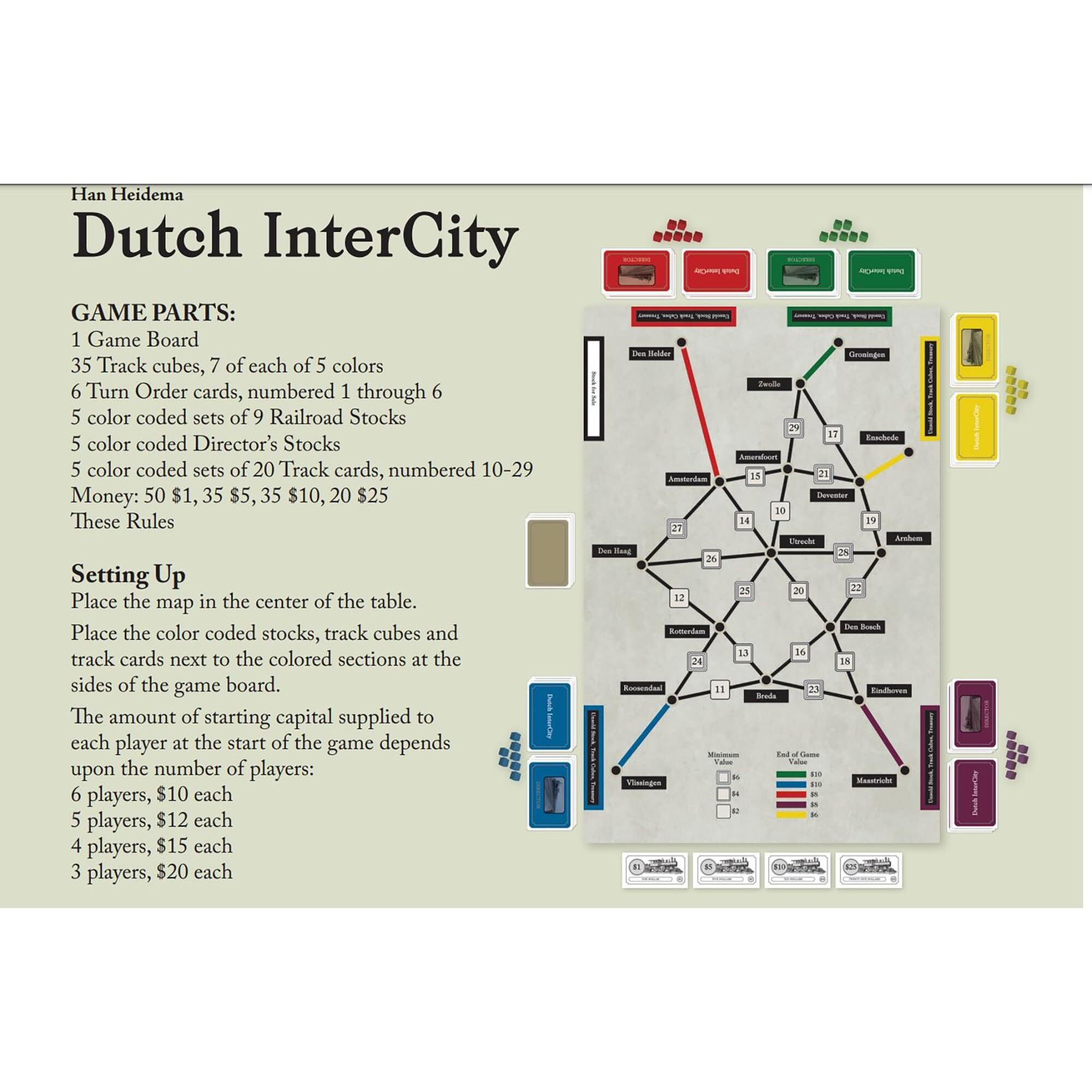 Rio Grande Games Dutch Intercity, 3-6 Players, Train Games, Home, Indoor
