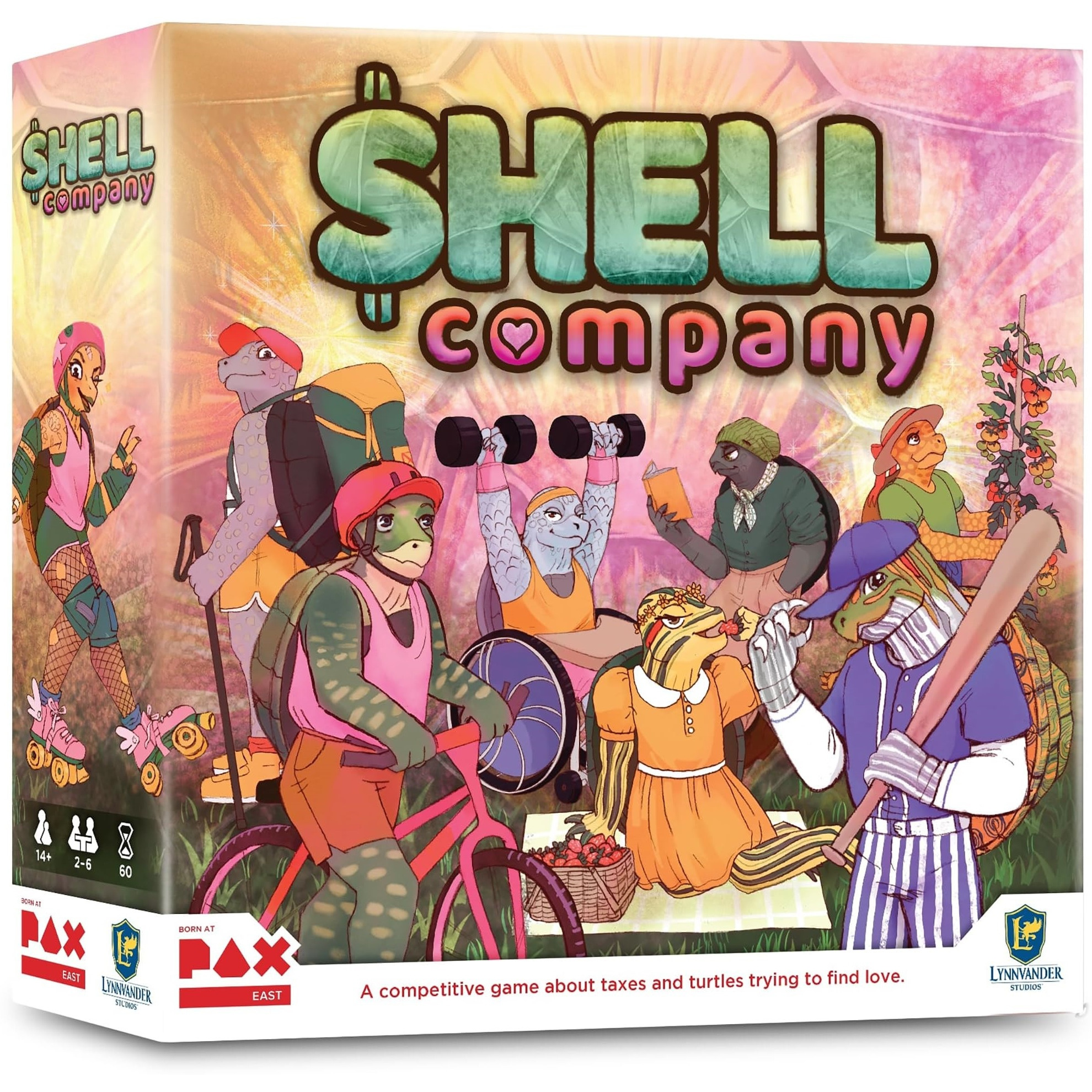 Lynnvander Studios Shell Company Don't Write Me Off - Strategy Board Game, File Taxes & Find Love (As a Turtle), Ages 14+, 2-6 Players, 60 Min