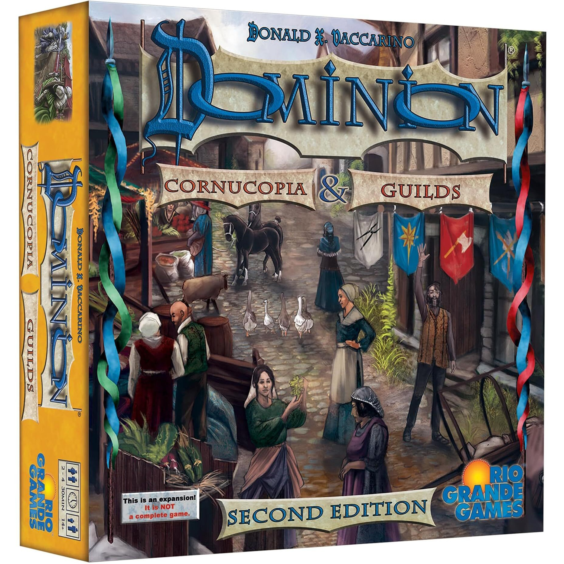 Rio Grande Games Dominion Cornucopia & Guilds 2nd Edition - Expansion Deck Building Board Game, Time of The Harvest, Ages 14+, 2-4 Players, 30 Min