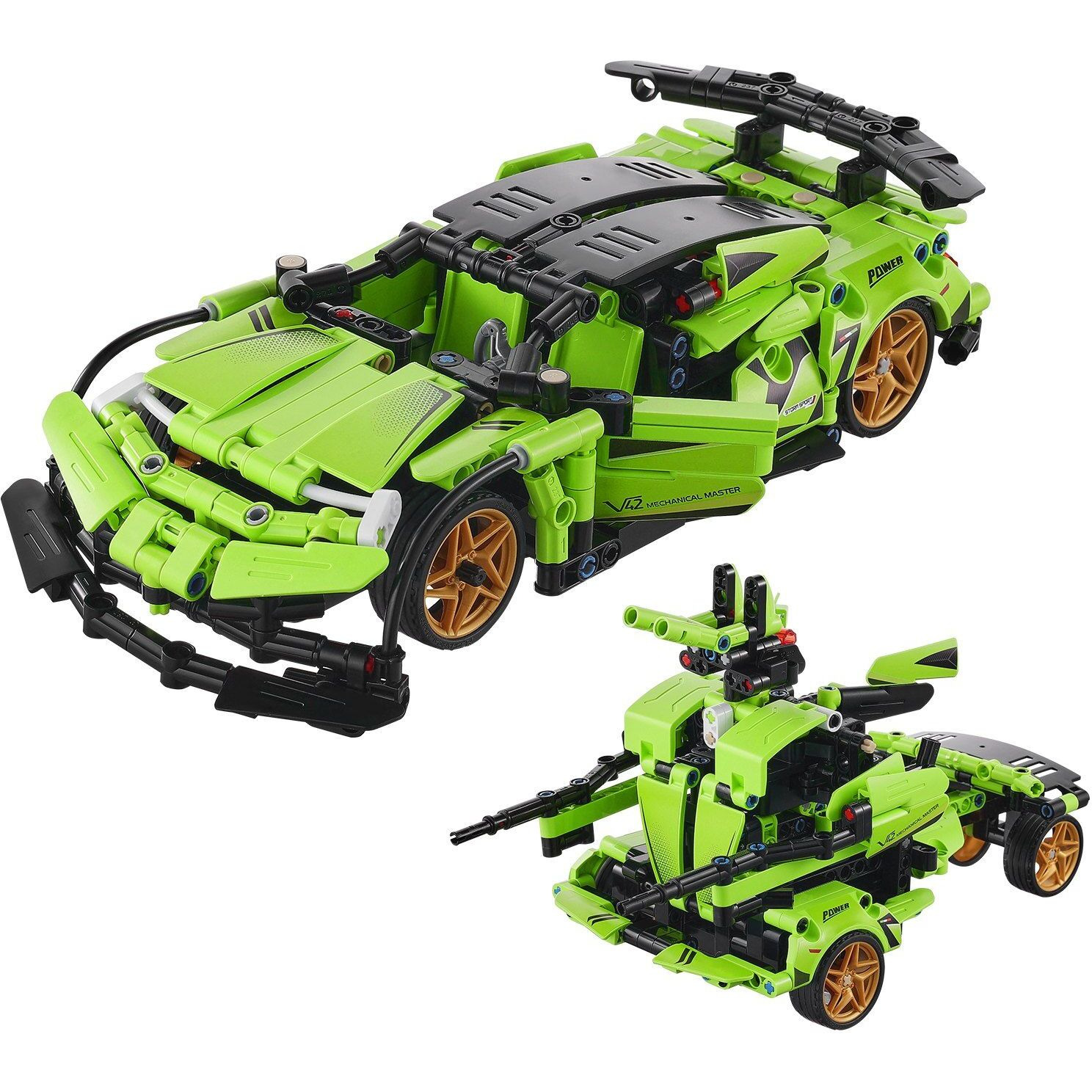 VEVOR STEM Building Toys for Kids 2 in 1 App & Remote Control Car/Robot 461 PCS