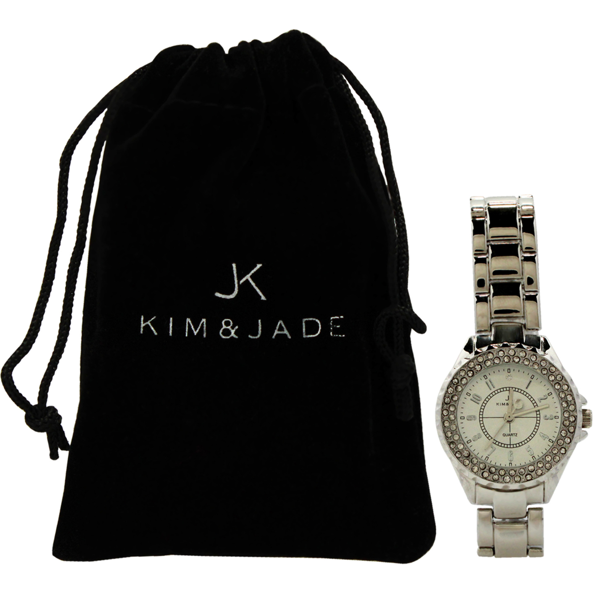 2033L-SS Silver Stainless Steel Bracelet Watch by Kim & Jade for Women - 1 Pc Watch