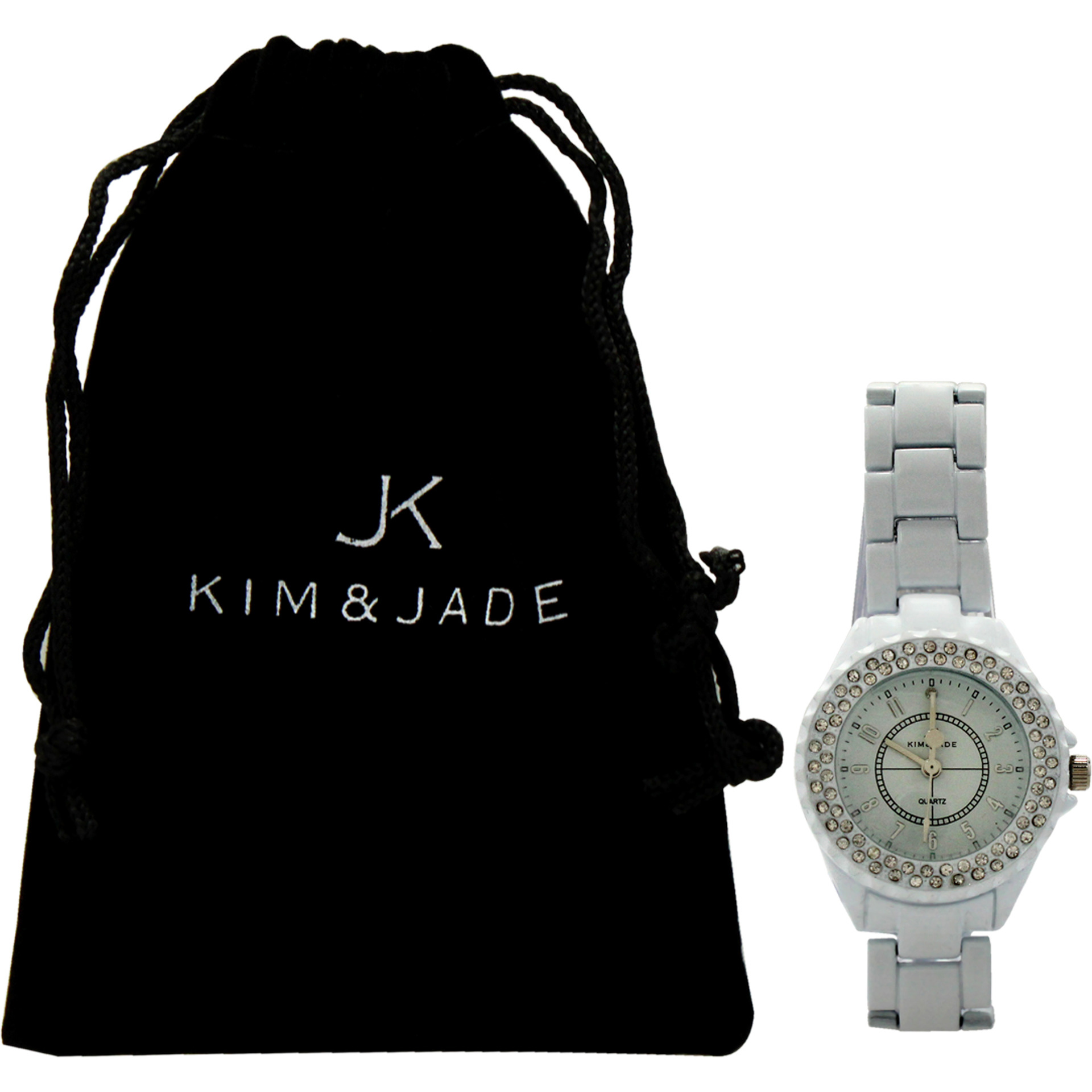 2033L-WW White Stainless Steel Bracelet Watch by Kim & Jade for Women - 1 Pc Watch