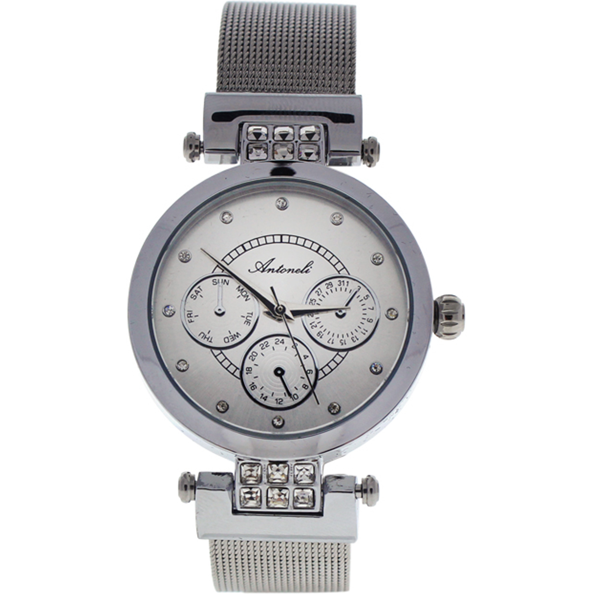 AL0704-09 Silver Stainless Steel Mesh Bracelet Watch by Antoneli for Women - 1 Pc Watch