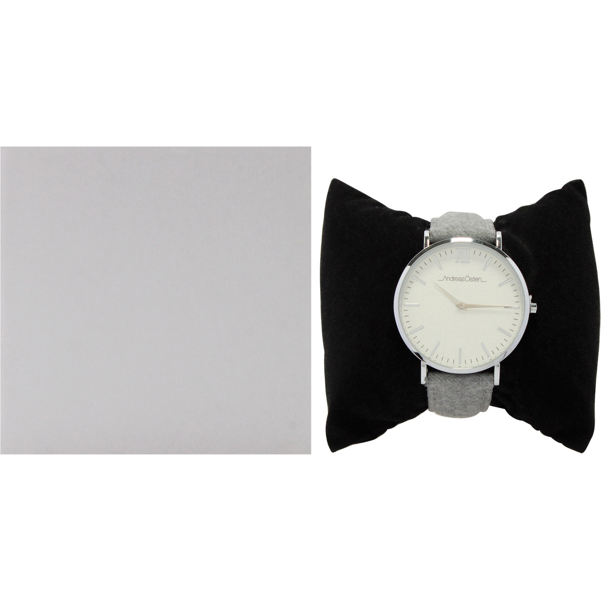 AO-194 Toutes - Silver-Grey Tweed Leather Strap Watch by Andreas Osten for Women - 1 Pc Watch