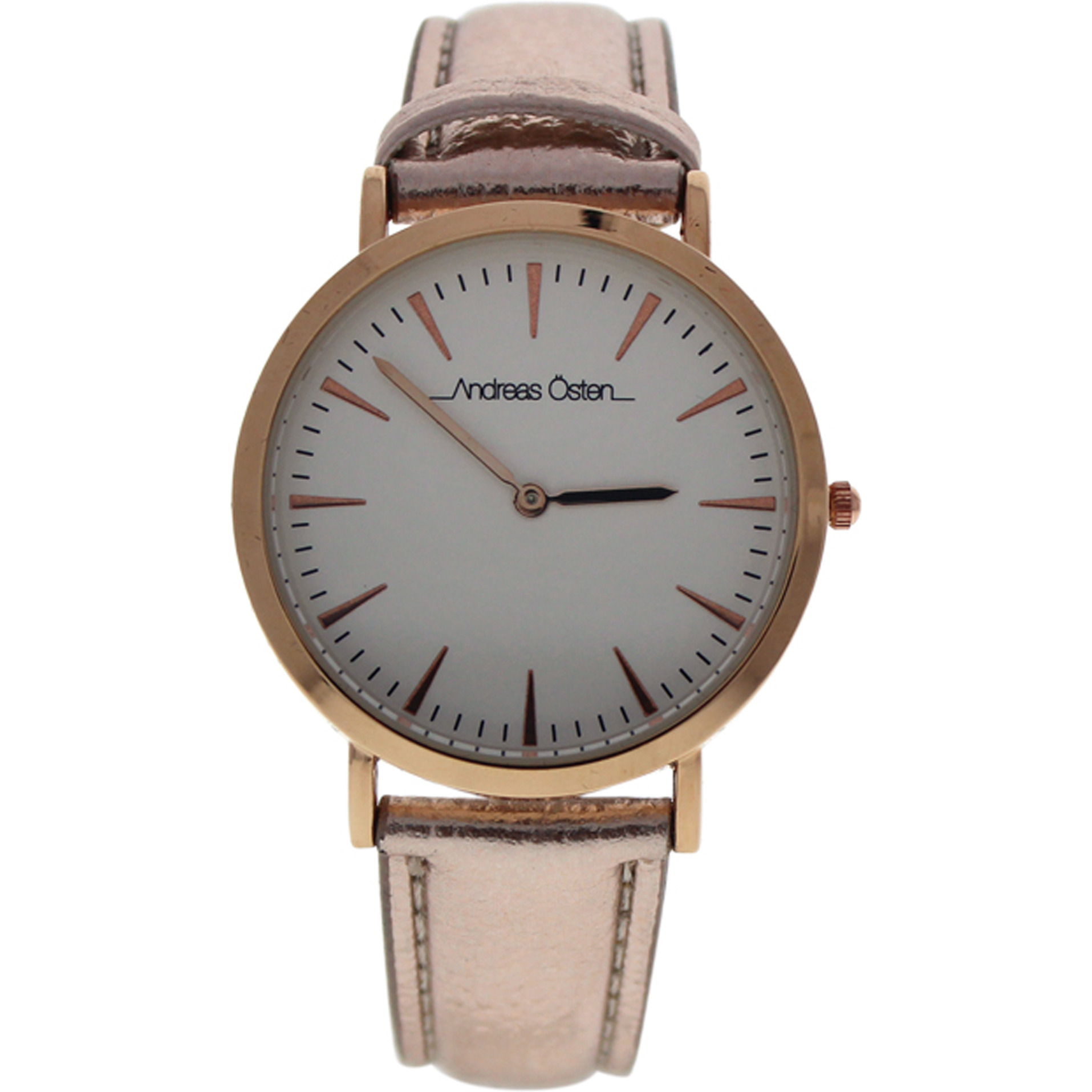 AO-196 Hygge - Rose Gold/White Leather Strap Watch by Andreas Osten for Women - 1 Pc Watch