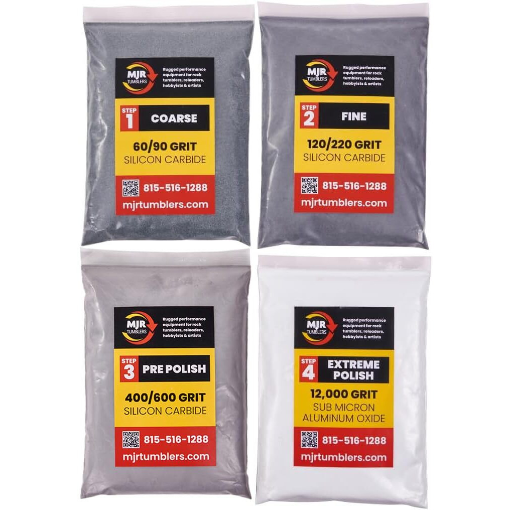 Refill Grit Kit W Mjr Tumblers Premium Quality Extreme Polish 12 000 Grit Sub Micron Aluminum Oxide Polish For Unparalleled Results. For 3Lb Rock Tumblers W Silicon Carbide  Disabled And Veteran Owned