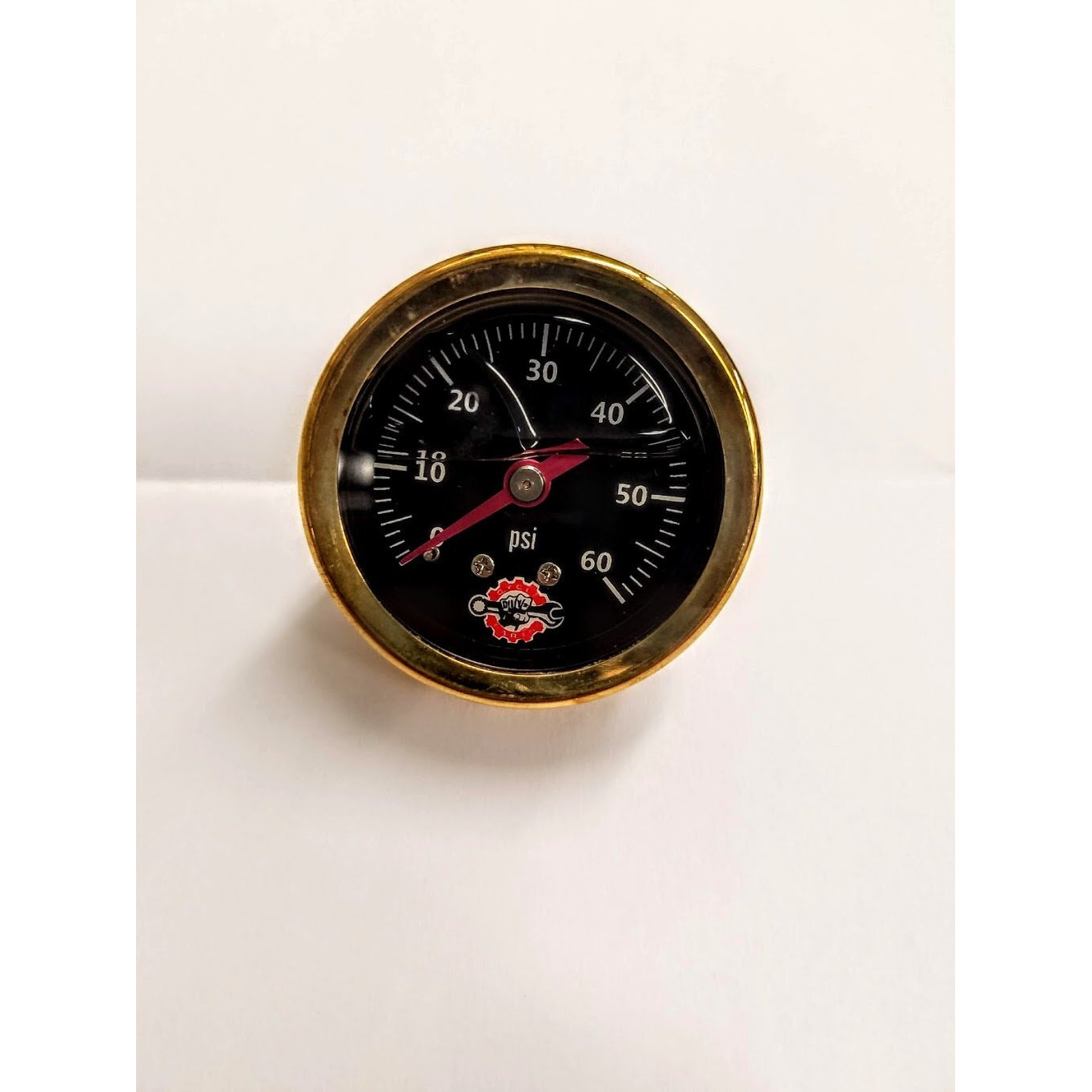 Harley Brass Oil Pressure Gauge 0-60 (Black)