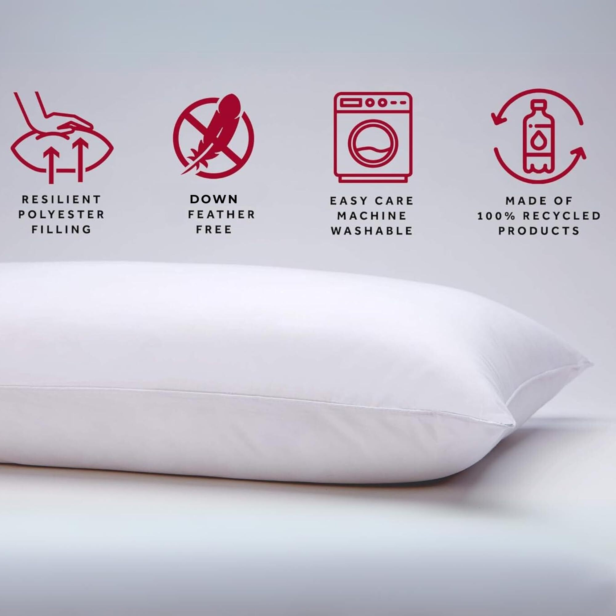 Marriott Down Alternative Eco Pillow - Pillow With 100% Recycled Fill - Set Of 2 - Queen (20 "" X 30 "")