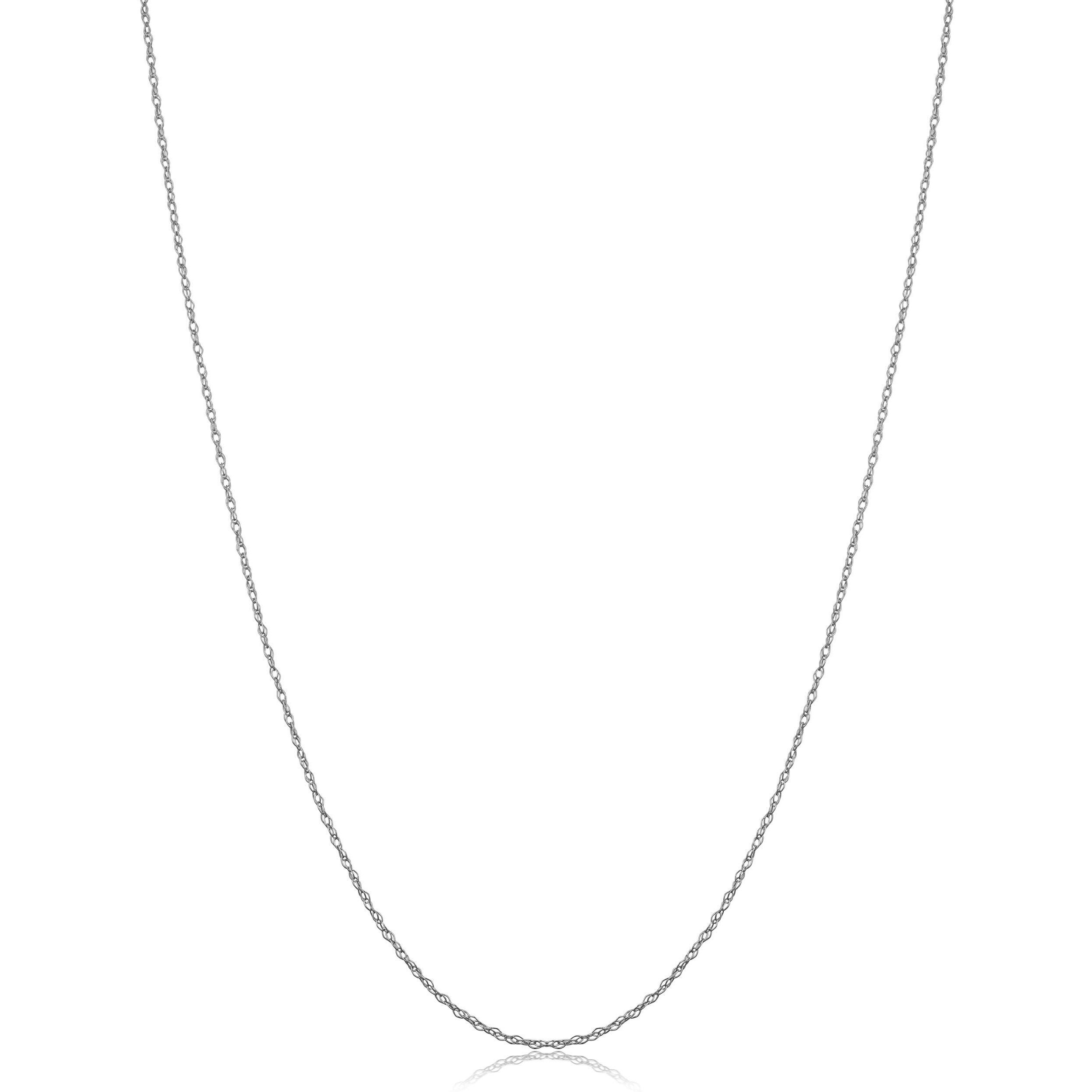 Kooljewelry 10K White Gold Rope Chain Pendant Pendant Necklace (0.7 Mm  24 Inch)