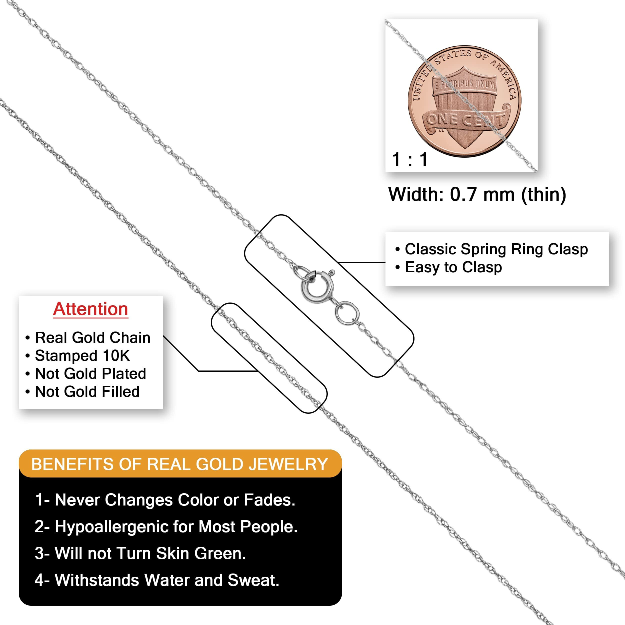 Kooljewelry 10K White Gold Rope Chain Pendant Pendant Necklace (0.7 Mm  24 Inch)