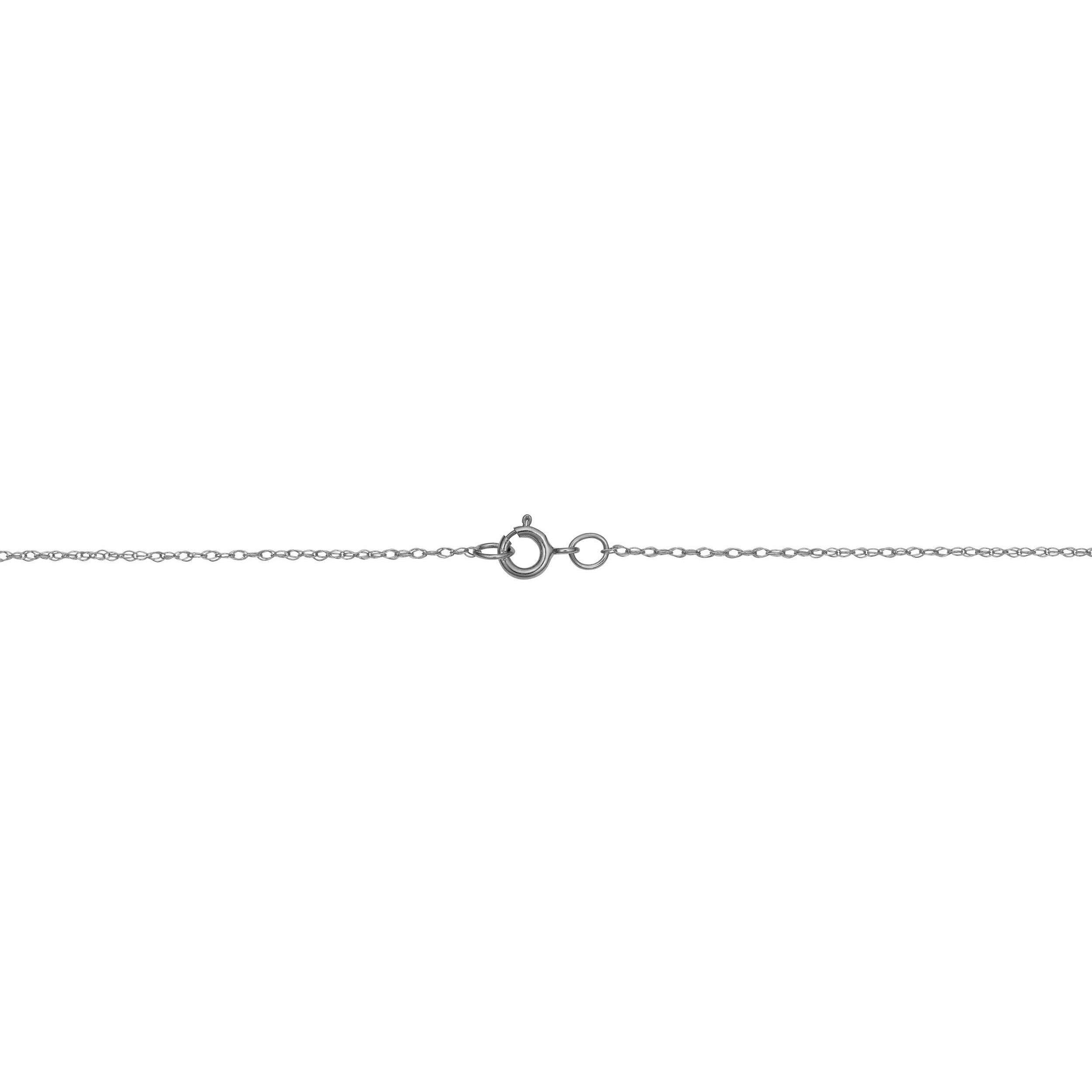 Kooljewelry 10K White Gold Rope Chain Pendant Pendant Necklace (0.7 Mm  24 Inch)