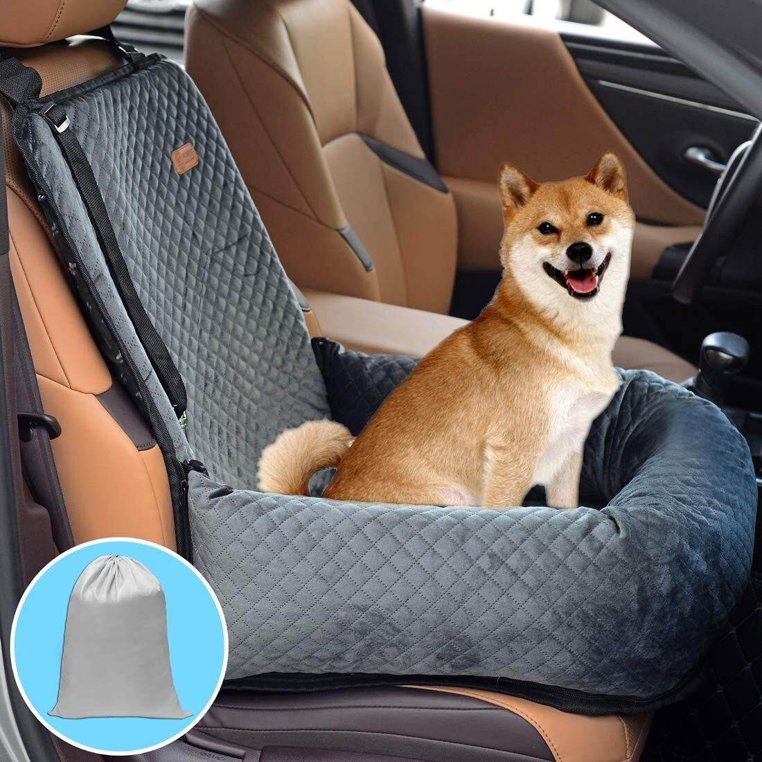 Dog Car Seat Pet Booster Seat Pet Travel Safety Car Seat The Dog Seat Made Is Safe And Comfortable  And Can Be Disassembled For Easy Cleaning (Gray)