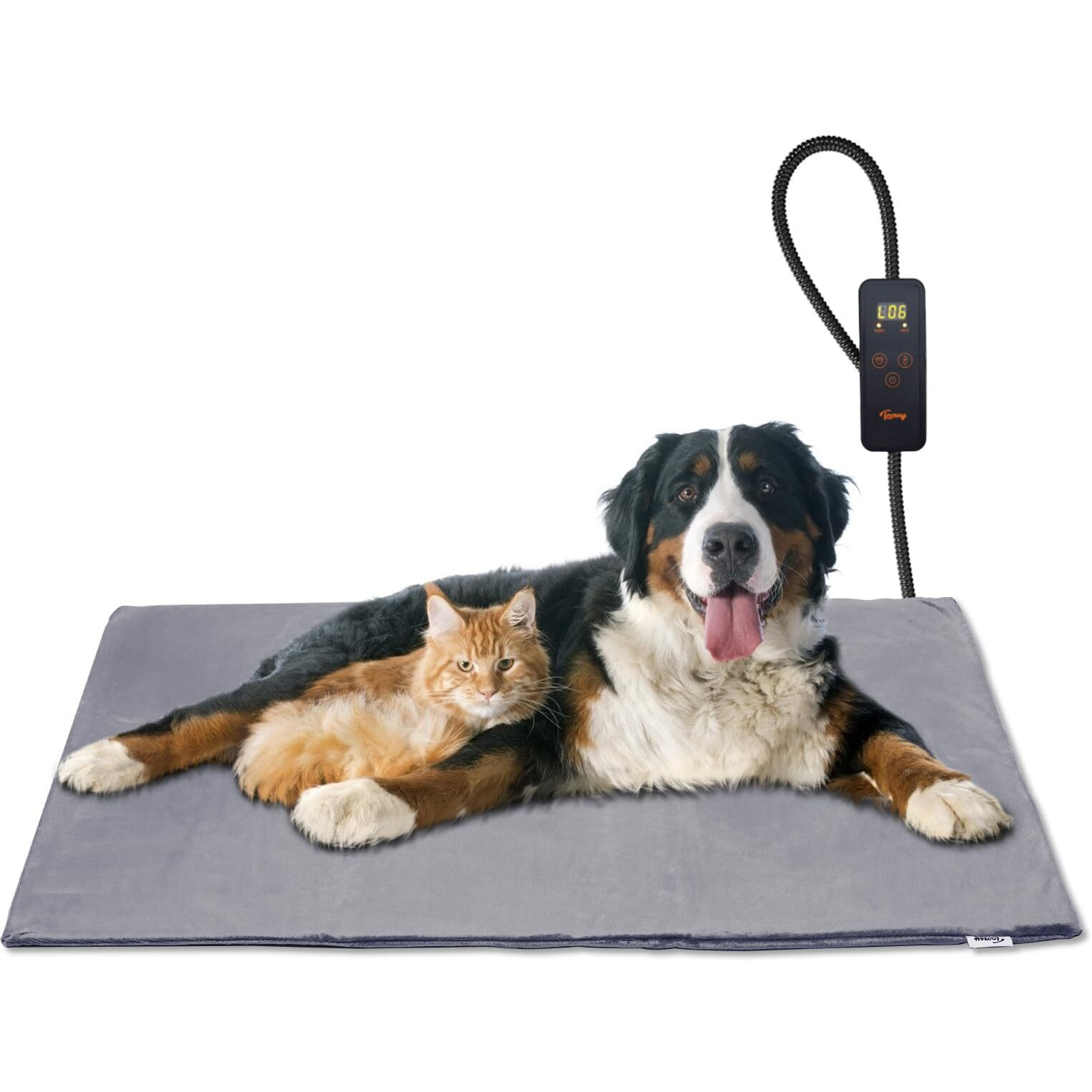 Toozey Large Pet Heating Pad  6 Adjustable Temperature Dog Cat Heating Pad With Timer  Waterproof Heated Dog Bed With Chew Resistant Cord  Indoor Electric Pet Heated Mat 35X24In