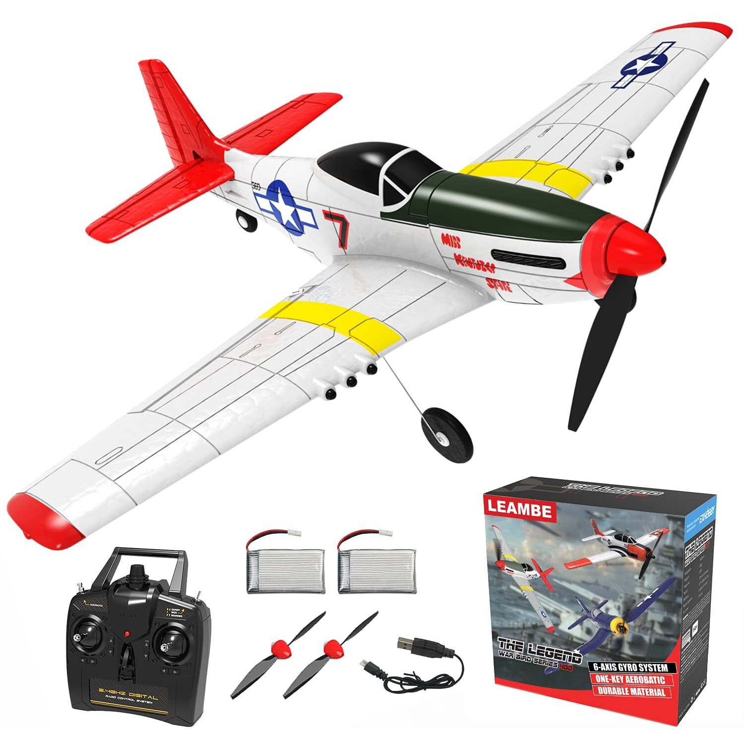 Leambe Remote Control Aircraft Plane  Rc Plane With 3 Modes That Easy To Control  One-Key U-Turn Easy Control For Adults &Kids