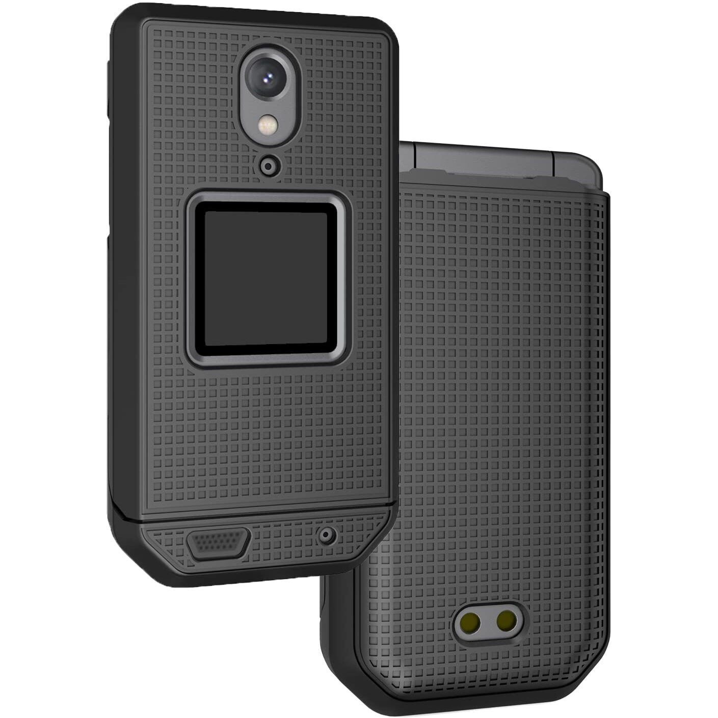 Nakedcellphone Case For Cat S22 Flip Phone  Slim Hard Shell Protector Cover - Black