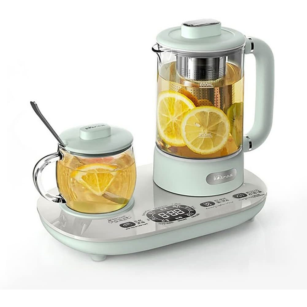 Bear Ysh-C06N1 Health Pot  Electric Kettle With Cup Warmer  Glass Kettle For Coffe Tea With Infuser  Pre-Set  Temperature Control  300Ml & 600Ml