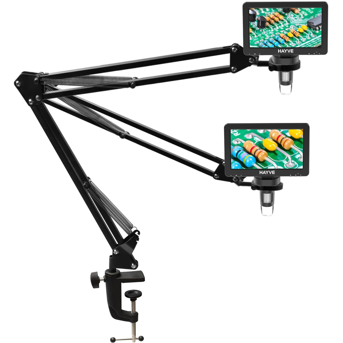 Hayve Microscope Arm Standadjustable Metal Bracket With Clamp And Grommet Basecoin Microscope Mount Compatible With Model Dm4 Dm9 Ms1 Ms3& Most 4.37 Digital Microscopes (1.37Inch(For Dm9-H))