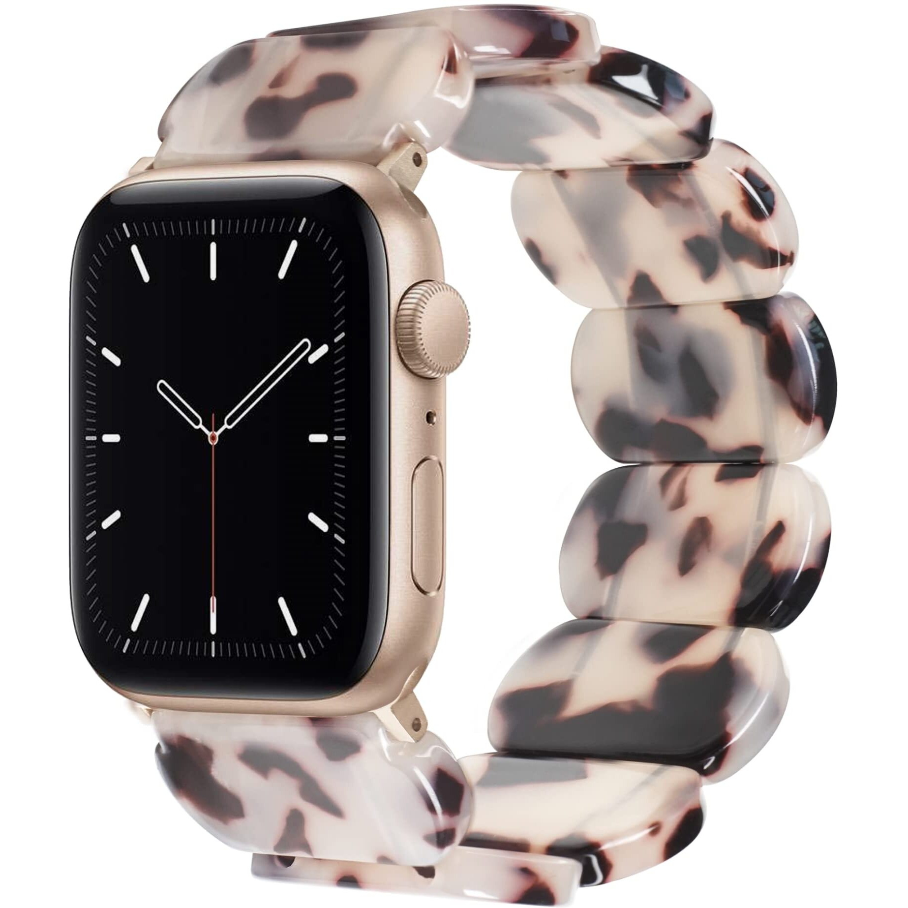 Heesch Compatiable With Apple Watch Band For Women Tortoise Shell Stretchy Bracelet Strap For Apple Watch Wristband Iwatch 7 6 5 4 3 Se  44Mm/42/45Mm