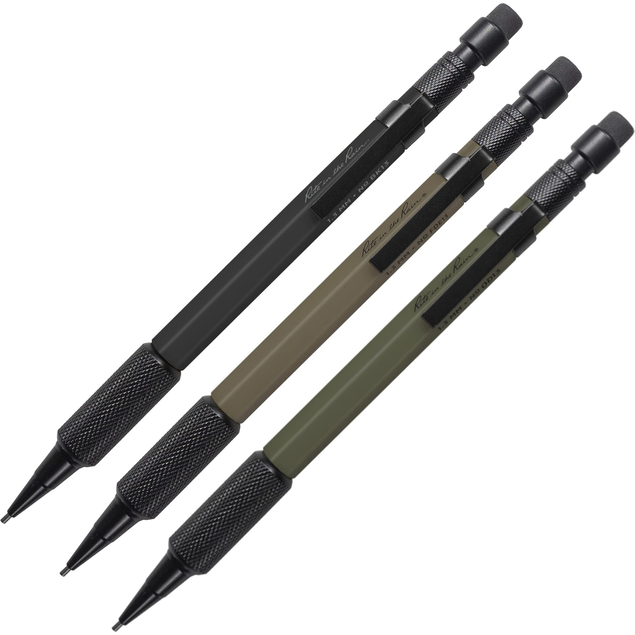 Rite In The Rain Weatherproof Mechanical Pencils  1.3Mm Black Lead  3 Pack (No. Tac13)