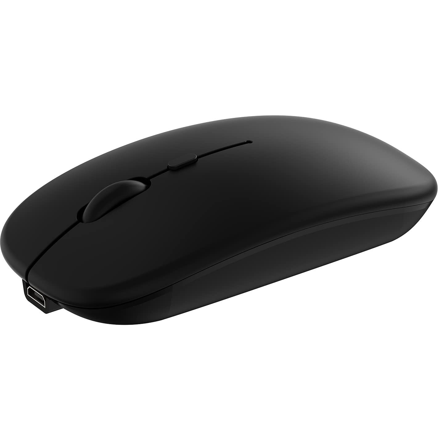 Wireless Bluetooth Mouse For Apple Ipad Iphone Macbook Android Samsung Tablet Phone Dual-Mode Rechargeable 24G Portable Computer Mice For Windows Laptop Notebook Pc Mac Desktop Usb Receiver (Black)