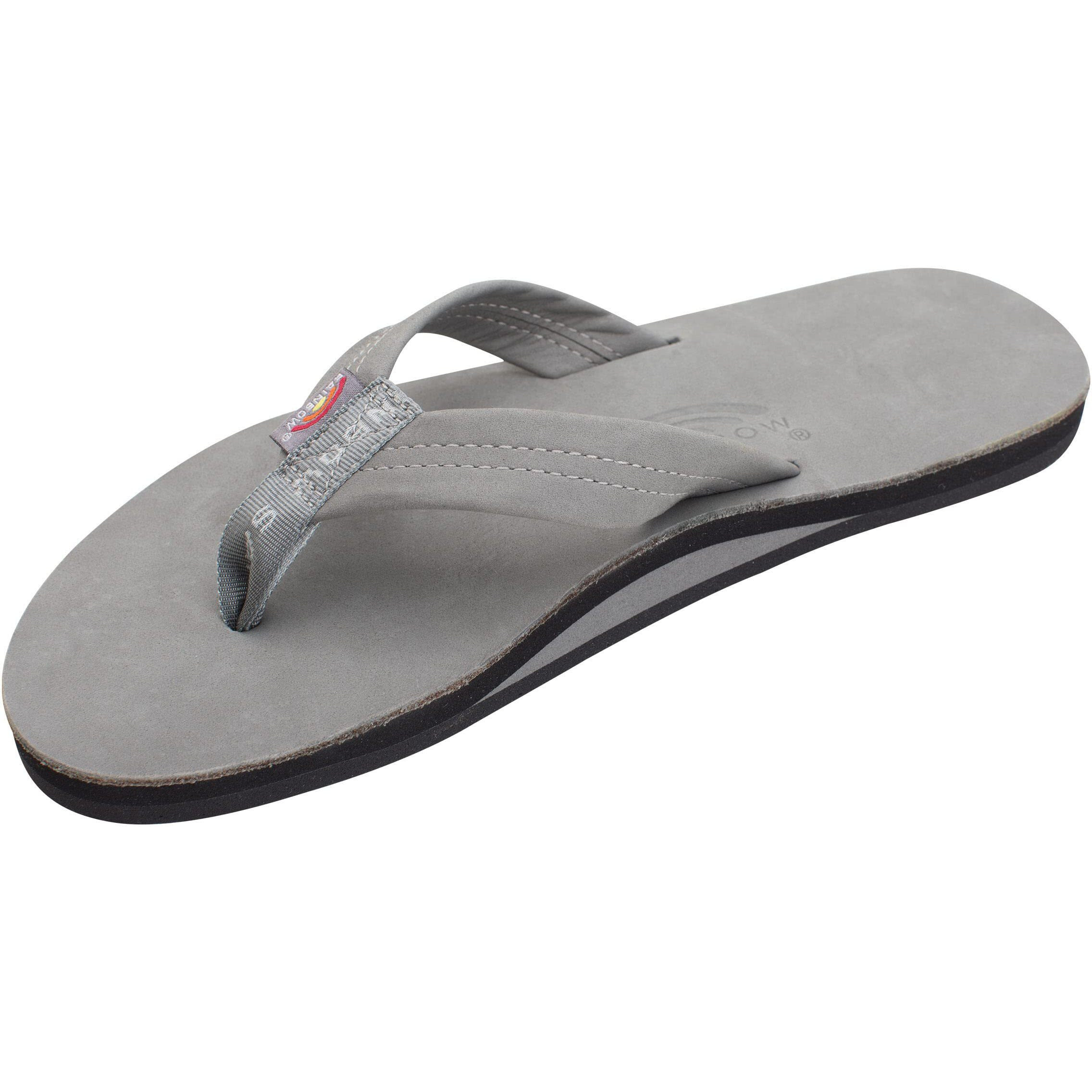 Rainbow Sandals Men's Premier Leather Single Layer Wide Strap With Arch  Grey  Men's Xxx-Large / 13.5-15 D(M) Us