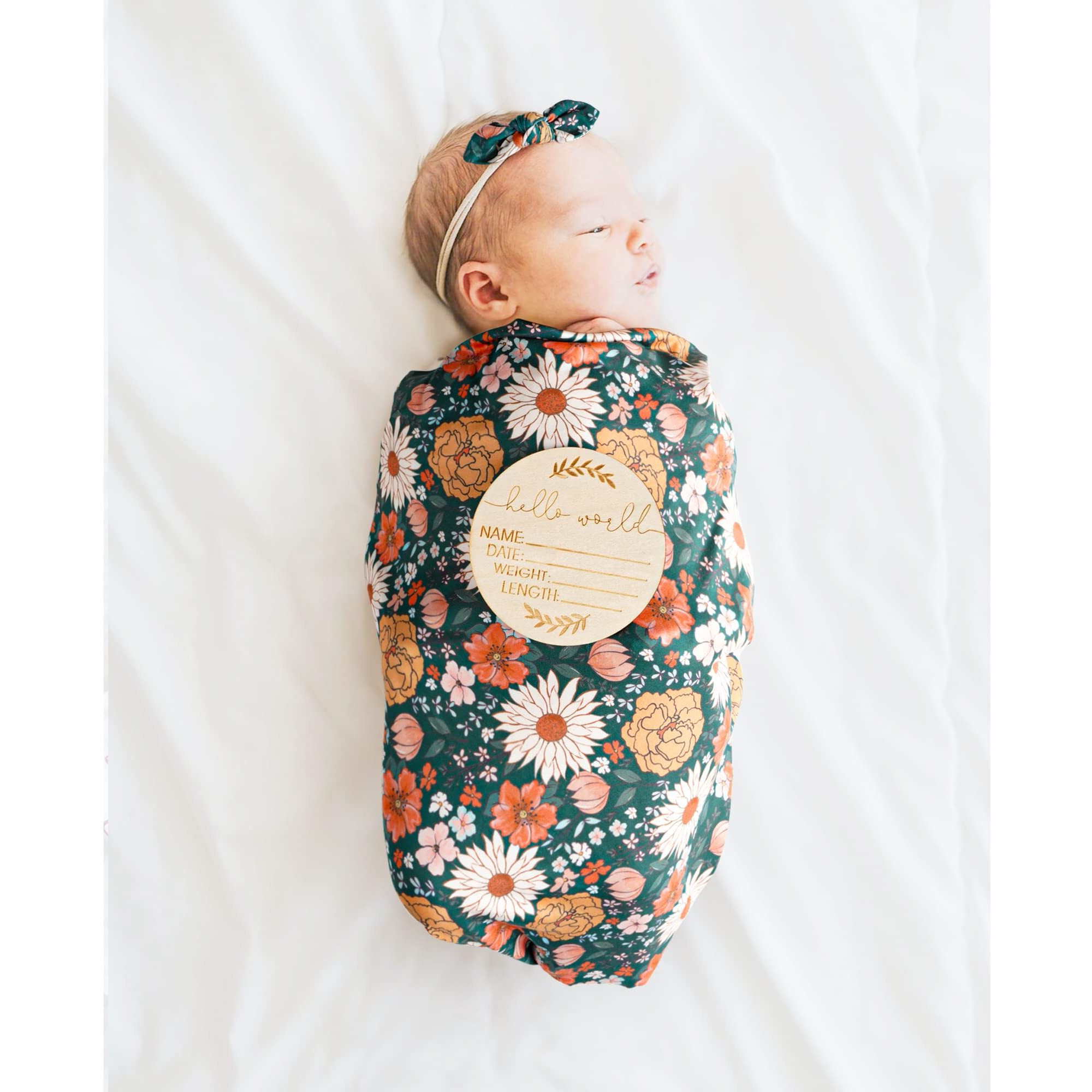 Konssy Baby Girl Newborn Receiving Blanket With Matching Headband And Beanie Set Baby Swaddle Nursery Swaddle Wrap