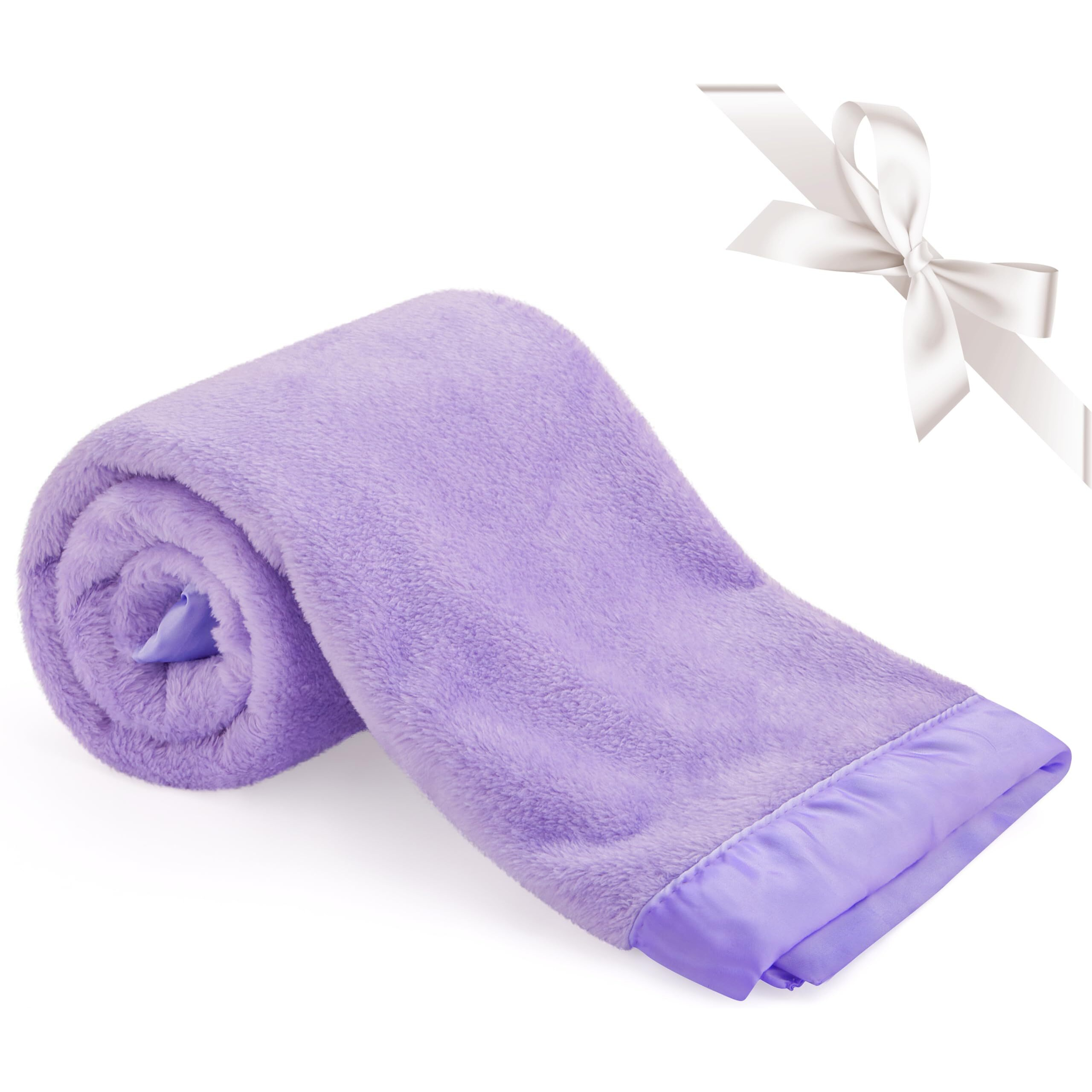 Pro Goleem Fleece Baby Blanket With 2 Inch Satin Trim Soft Plush Blanket For Boys And Girls For Babies Purple 30 ' 'X40 ' '