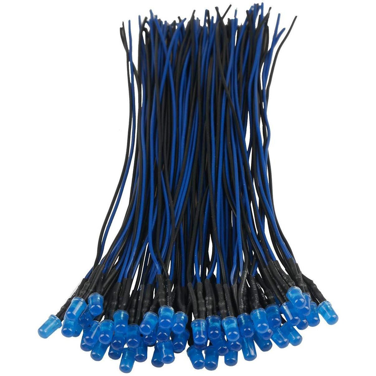 Edgelec 50Pcs 12 Volt 5Mm Blue Led Lights Emitting Diodes  Pre Wired 7.9 Inch Dc 12V Led Light Diffused Colored Lens Small Led Lamps