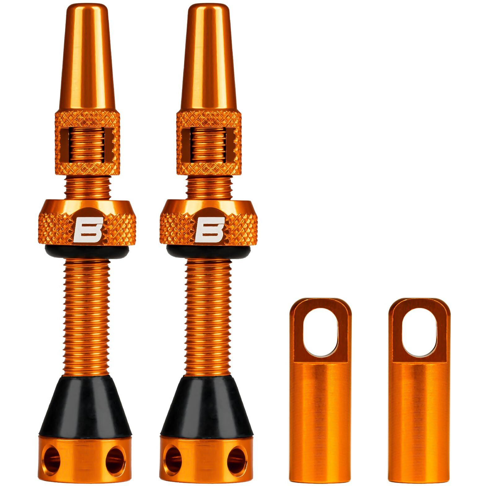 Bwshlf Tubeless Presta Valve Stem 40/44/55/60/65/80/100 Mm  Super Light Alloy Presta Valve Stem Kit With Valve Core Remover Tool And Valve Stem Caps - Multiple Color And Size Options(Pair)