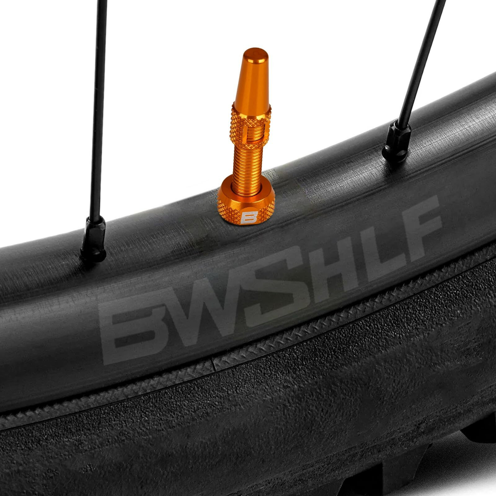 Bwshlf Tubeless Presta Valve Stem 40/44/55/60/65/80/100 Mm  Super Light Alloy Presta Valve Stem Kit With Valve Core Remover Tool And Valve Stem Caps - Multiple Color And Size Options(Pair)